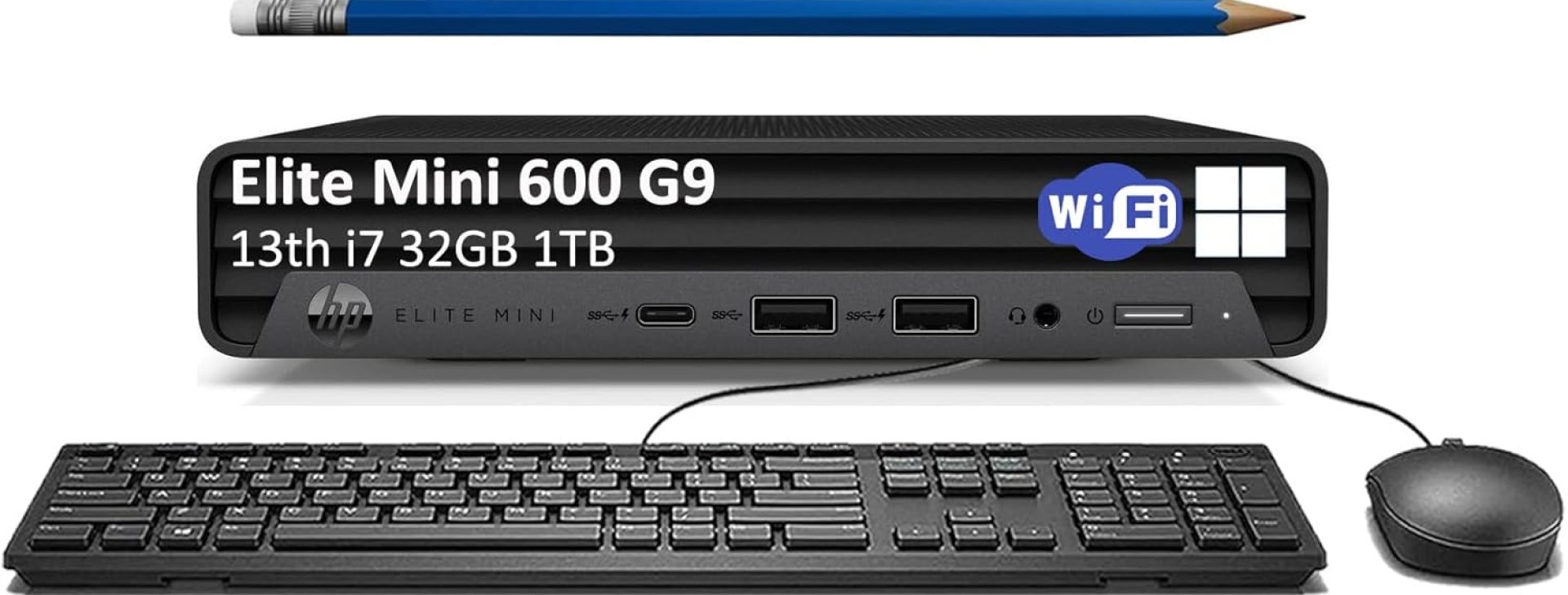 HP Elite 600 G9 Mini PC (Intel 16-Core i7-13700T, 32GB DDR5 RAM, 1TB PCle SSD) MFF Business Desktop Computer, Type-C, IST Keyboard, Mouse, DisplayPort, WiFi 6E, Ethernet, BT, Win 11 Pro, Black HP Elite 600 G9 Mini PC (Intel 16-Core i7-13700T, 32GB DDR5 RAM, 1TB PCle SSD) MFF Business Desktop Computer, Type-C, IST Keyboard, Mouse, DisplayPort, WiFi 6E, Ethernet, BT, Win 11 Pro, Black