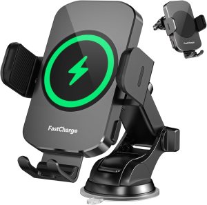 Wireless Car Charger, Fast Charging 15W Auto Clamping Car Charger Phone Holder Phone Mount for iPhone16 15 14 13 12 11 Pro Max Xs, Samsung Galaxy S24 Ultra S23 S22 S21 S20 S10+ Note 9, etc