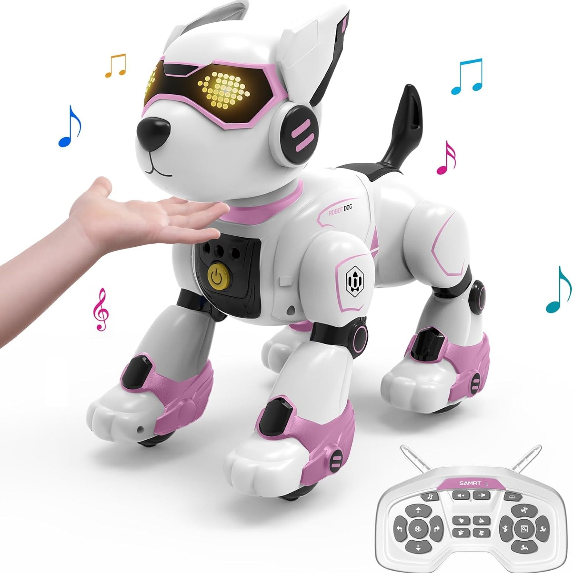 Remote Control Robot Dog for Girls, Smart Interactive Programmable RC Dog, Girl Robot Toy Pink Puppy Music Dancing Pet, Christmas Birthday Gift for Kids Ages 4-10 Remote Control Robot Dog for Girls, Smart Interactive Programmable RC Dog, Girl Robot Toy Pink Puppy Music Dancing Pet, Christmas Birthday Gift for Kids Ages 4-10