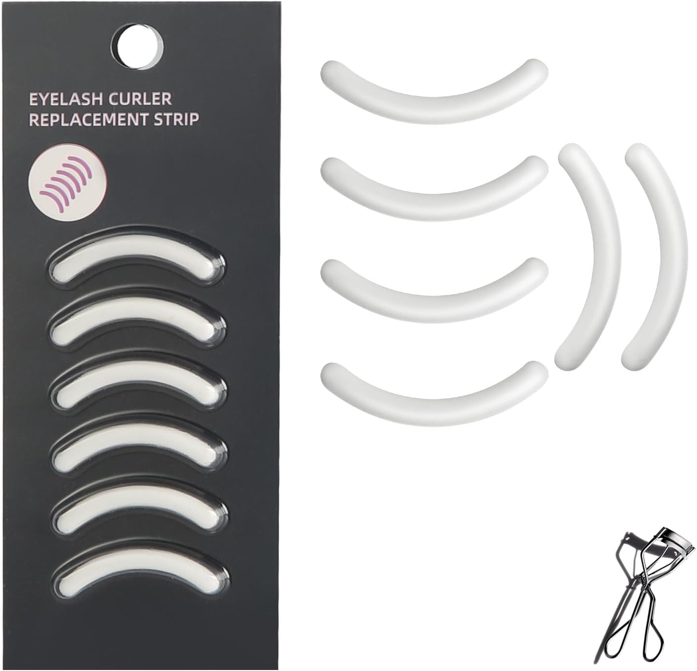 Soft Silicone Rubber Eyelash Curler Refills Compatible with Shiseido, Tweezerman, Revlon, Shu Uemura, Surratt, e.l.f Eyelash Curler for Travel Portable Carry,Cosmetic Accessory,6PCS (White) Soft Silicone Rubber Eyelash Curler Refills Compatible with Shiseido, Tweezerman, Revlon, Shu Uemura, Surratt, e.l.f Eyelash Curler for Travel Portable Carry,Cosmetic Accessory,6PCS (White)