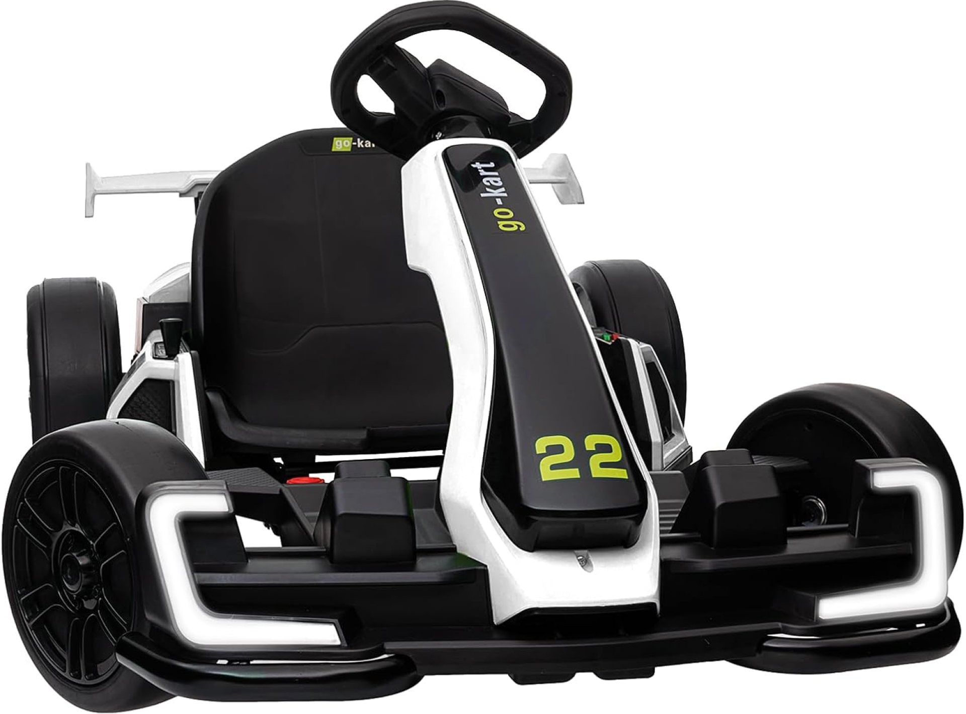 Kerry Yoo Go Kart Electric Drift Kart Car with Adjustable Seat, 24V Outdoor Ride on Toy with 4 Speed Mode, Crazy Cart for Kids 6-12 Years Old, Fast 300W Motor, 8.5 MPH, LED Lights, Bluetooth – White Kerry Yoo Go Kart Electric Drift Kart Car with Adjustable Seat, 24V Outdoor Ride on Toy with 4 Speed Mode, Crazy Cart for Kids 6-12 Years Old, Fast 300W Motor, 8.5 MPH, LED Lights, Bluetooth – White