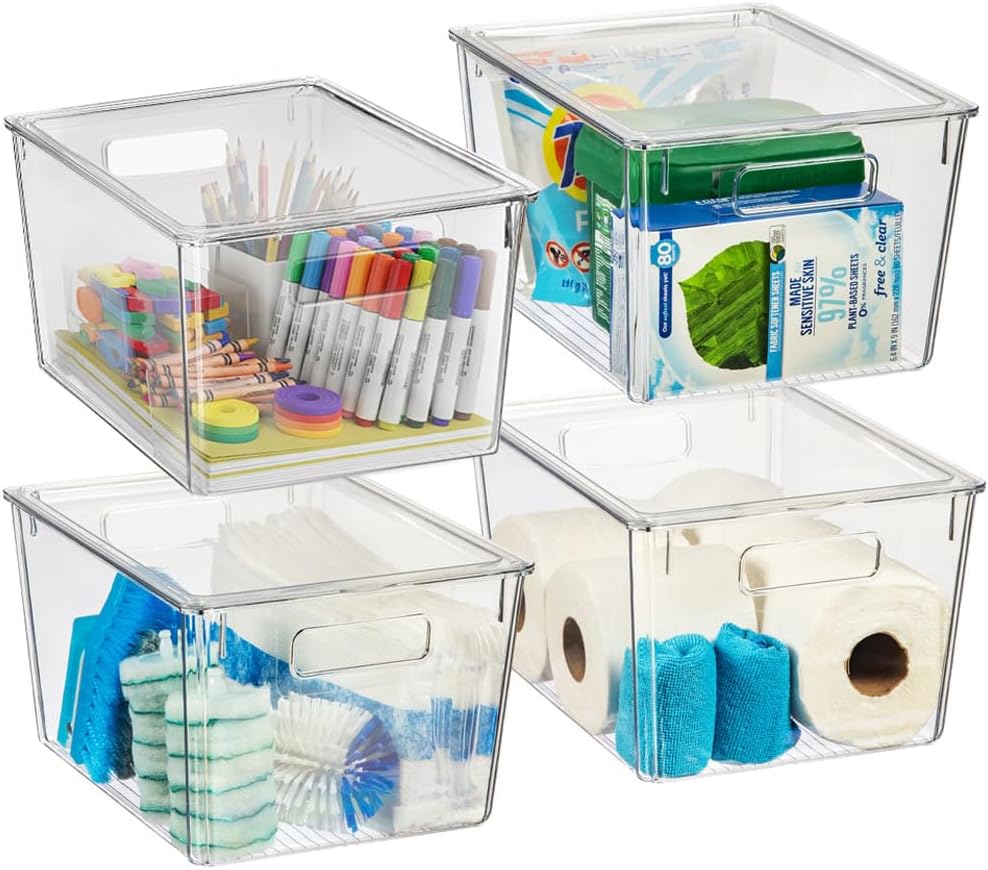 ClearSpace Plastic Storage Bins with Lids X-Large – Perfect Kitchen Organization, Desk Organizer or Pantry Storage – Desktop Organizer, Pantry Organization and Storage Bins, Cabinet Organizers ClearSpace Plastic Storage Bins with Lids X-Large – Perfect Kitchen Organization, Desk Organizer or Pantry Storage – Desktop Organizer, Pantry Organization and Storage Bins, Cabinet Organizers