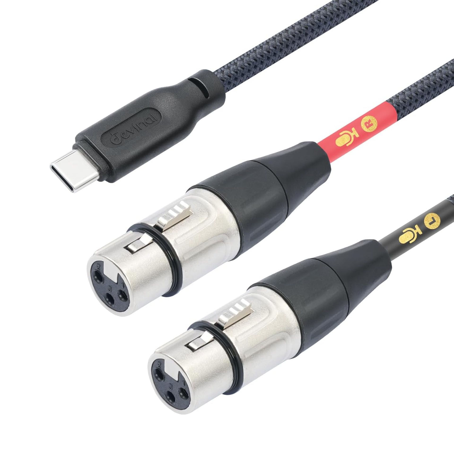 Devinal Female XLR to USB C Recording Stereo Cable, Upgrade Dual XLR Female to USB Type C Microphone Input Cable Compatible with Sumsung Google Huawei Xiaomi Smartphone or MacBook, etc 6.6 FT Devinal Female XLR to USB C Recording Stereo Cable, Upgrade Dual XLR Female to USB Type C Microphone Input Cable Compatible with Sumsung Google Huawei Xiaomi Smartphone or MacBook, etc 6.6 FT