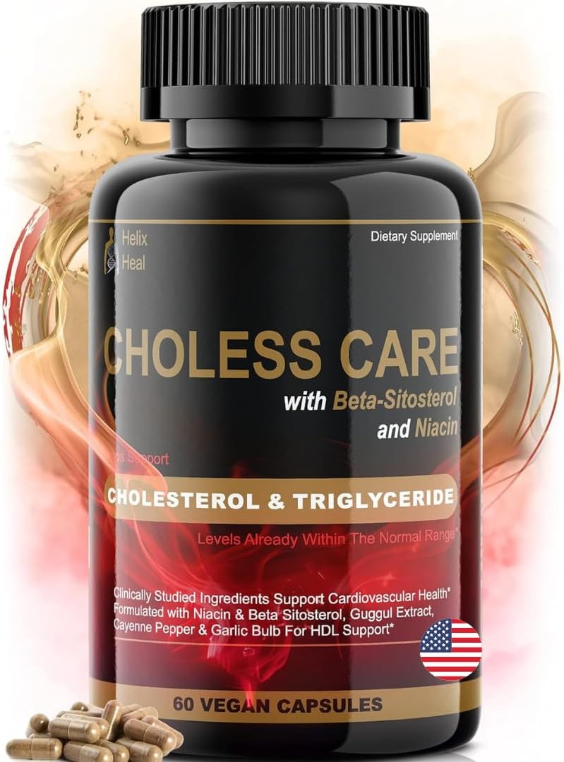 Cholesterol Supplement – Triglycerides Support Capsules w. Organic, Odorless Garlic, Cayenne Pepper, Plant Sterols to Support Normal HDL and LDL Cholesterol Levels w. Antioxidant Niacin (Vitamin B3) Cholesterol Supplement – Triglycerides Support Capsules w. Organic, Odorless Garlic, Cayenne Pepper, Plant Sterols to Support Normal HDL and LDL Cholesterol Levels w. Antioxidant Niacin (Vitamin B3)