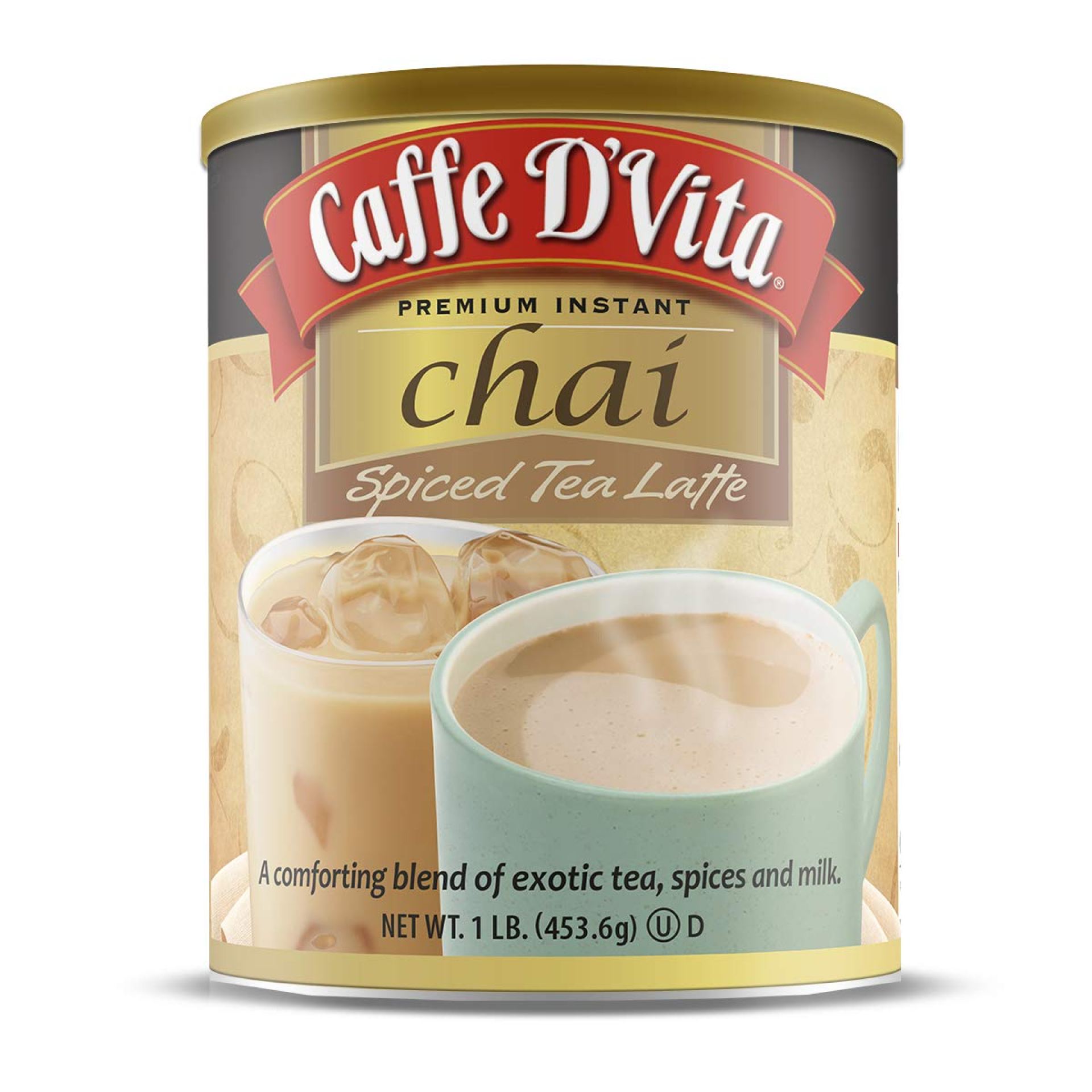 Caffe D’Vita Spiced Chai Latte Mix – Chai Tea Latte Powder Mix, Gluten Free, Chai Tea Powder, No Cholesterol, No Hydrogenated Oils, No Trans Fat, Spiced Chai Latte Powder Mix – 1 Lb Can Caffe D’Vita Spiced Chai Latte Mix – Chai Tea Latte Powder Mix, Gluten Free, Chai Tea Powder, No Cholesterol, No Hydrogenated Oils, No Trans Fat, Spiced Chai Latte Powder Mix – 1 Lb Can