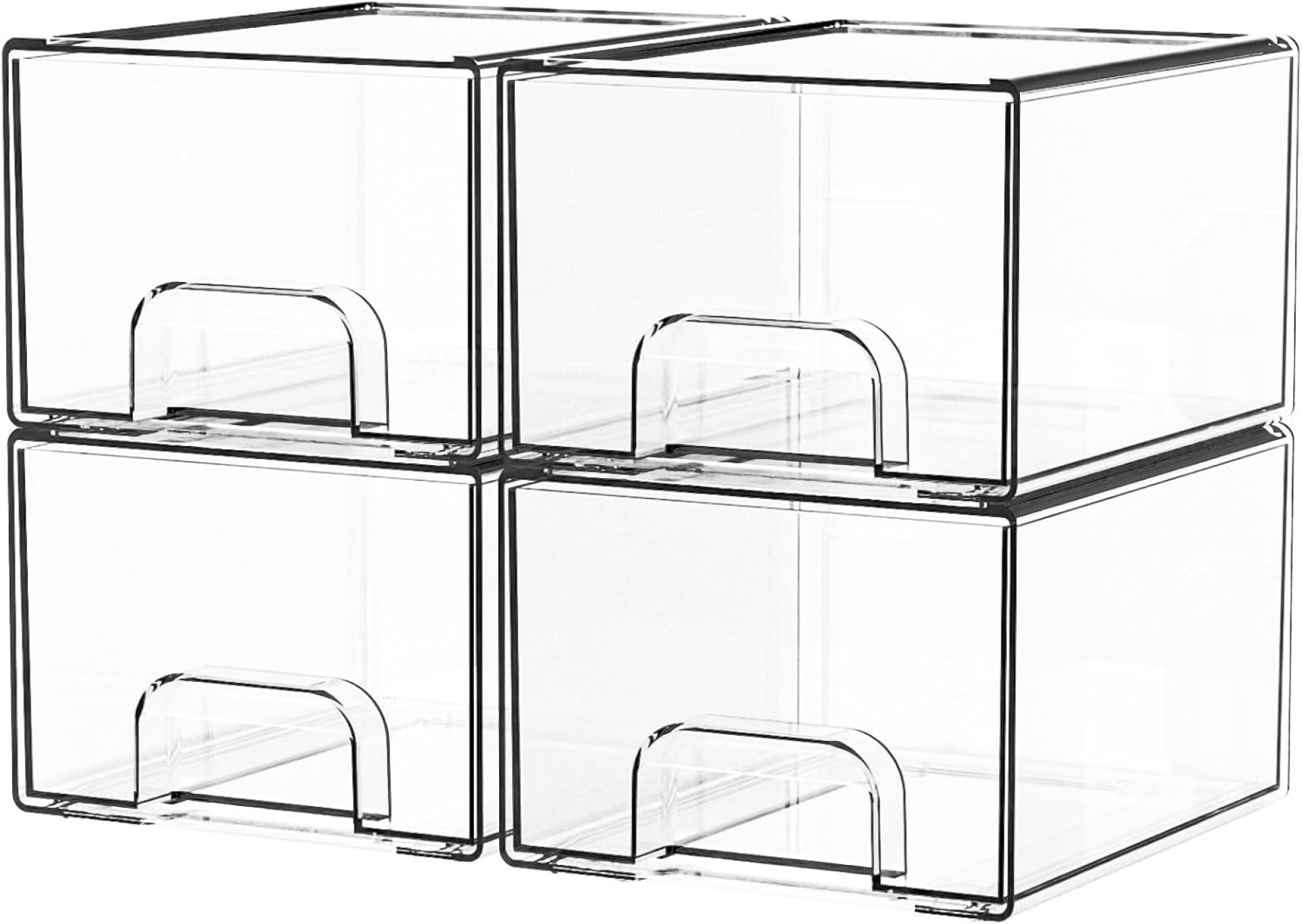 Yieach 4 Pack Clear Stackable Storage Drawers,4.4” Tall Acrylic Drawer Containers for Organizing,Bathroom Organizers and Storage Bin Box,Plastic Makeup,Medicine Organizer Bins for Cabinet,Undersink Yieach 4 Pack Clear Stackable Storage Drawers,4.4” Tall Acrylic Drawer Containers for Organizing,Bathroom Organizers and Storage Bin Box,Plastic Makeup,Medicine Organizer Bins for Cabinet,Undersink