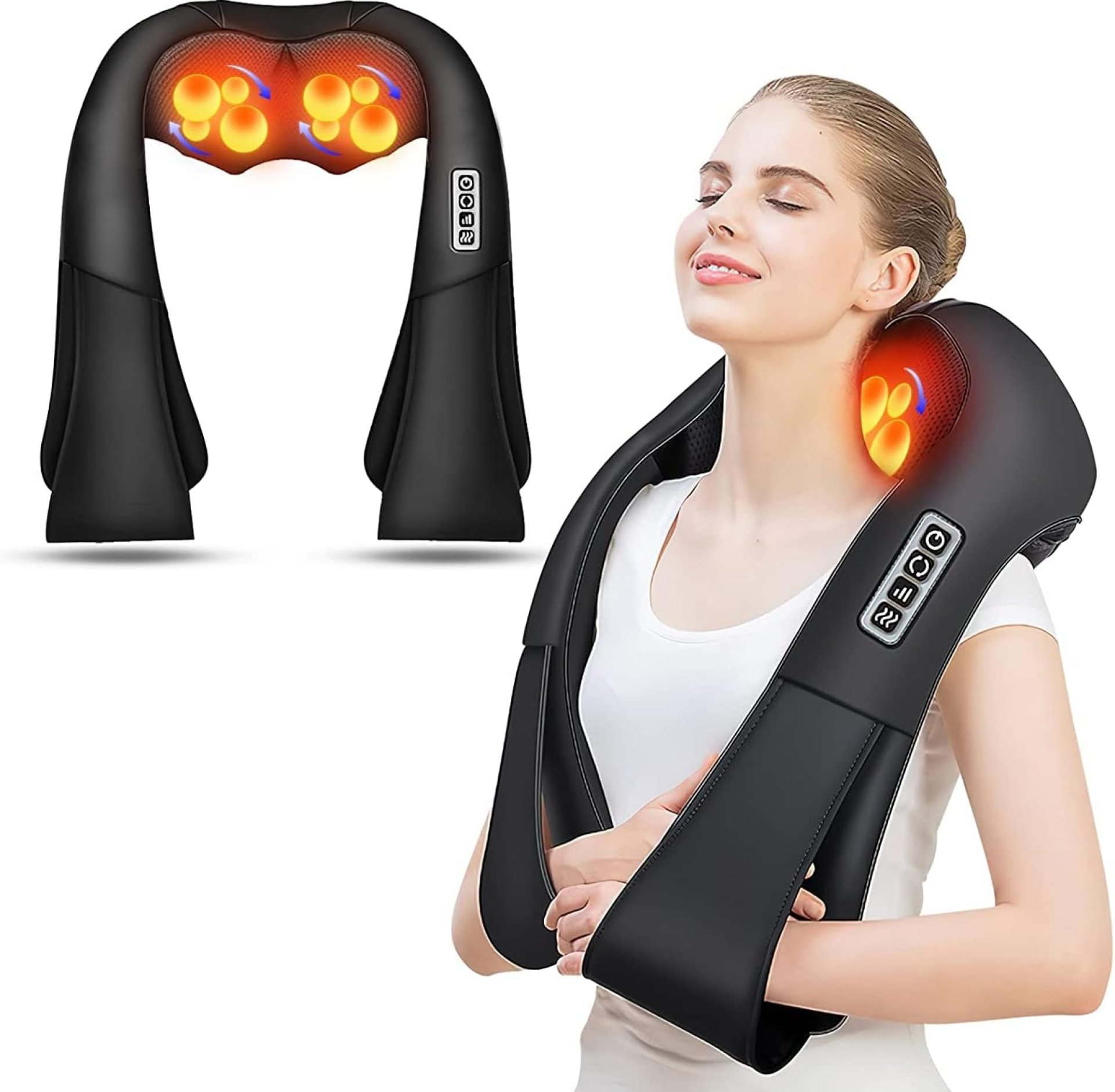 AERLANG Shiatsu Back and Neck Massager, Back Massager Deep Tissue Kneading Neck and Shoulder Massage with Heat, Electric Massage Pillow Fathers Day Gift Ideas from Daughter Son(NOT Cordless) AERLANG Shiatsu Back and Neck Massager, Back Massager Deep Tissue Kneading Neck and Shoulder Massage with Heat, Electric Massage Pillow Fathers Day Gift Ideas from Daughter Son(NOT Cordless)