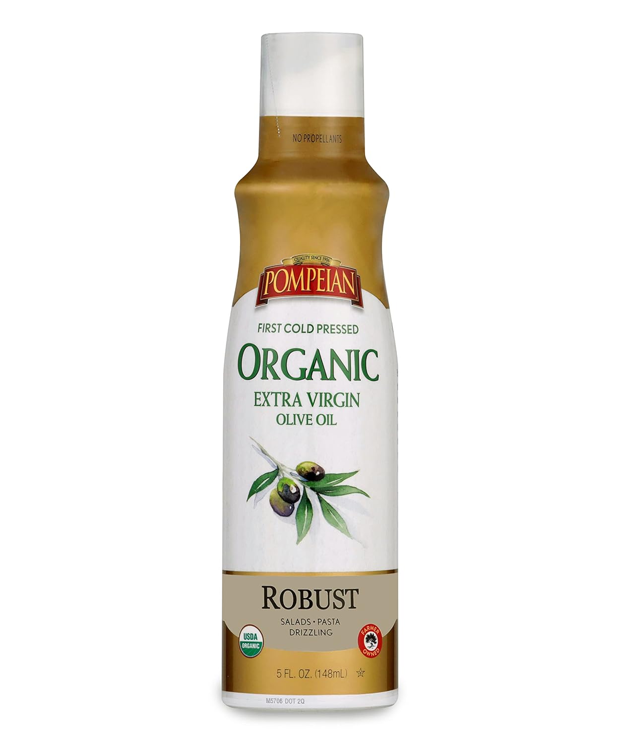 Pompeian USDA Certified Organic Extra Virgin Olive Oil Non-Stick Cooking Spray, Full-Bodied Flavor, Perfect for Salads and Pasta Drizzling, Naturally Gluten-Free, Non-Allergenic, Non-GMO, No Propellants, 5 FL. OZ., Single Bottle Pompeian USDA Certified Organic Extra Virgin Olive Oil Non-Stick Cooking Spray, Full-Bodied Flavor, Perfect for Salads and Pasta Drizzling, Naturally Gluten-Free, Non-Allergenic, Non-GMO, No Propellants, 5 FL. OZ., Single Bottle