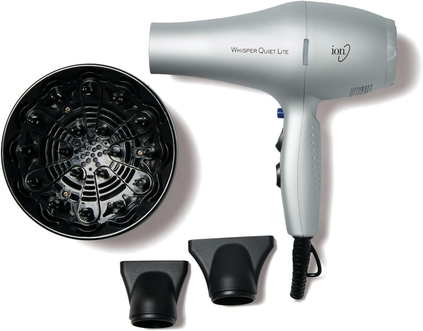 Ion Whisper Quiet Lite Ionic Ceramic Hair Dryer, 1875 Watts, Lightweight, Powerful, 4 Temperatures, 2 Speeds Ion Whisper Quiet Lite Ionic Ceramic Hair Dryer, 1875 Watts, Lightweight, Powerful, 4 Temperatures, 2 Speeds