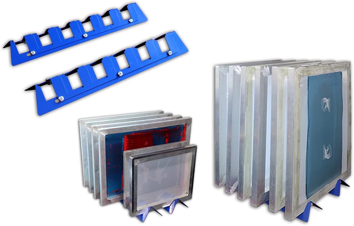 TECHTONGDA 6 Slot Screen Printing Frame Rack Shelf Storage Holder Desktop Adjustable Silk Screen Frame Rack Drying TECHTONGDA 6 Slot Screen Printing Frame Rack Shelf Storage Holder Desktop Adjustable Silk Screen Frame Rack Drying