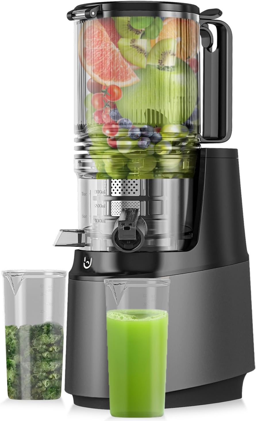 Cold Press Juicer Machines, 350W Masticating Juicer with 5.8″ Inch Large Feed Chute for Whole Fruits and Vegetables, Slow Juices Extractor Easy to Clean Cold Press Juicer Machines, 350W Masticating Juicer with 5.8″ Inch Large Feed Chute for Whole Fruits and Vegetables, Slow Juices Extractor Easy to Clean
