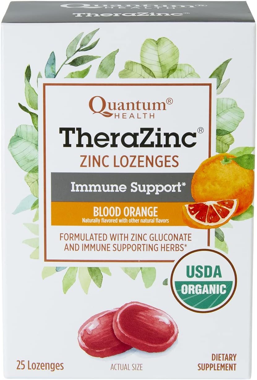 Quantum Health TheraZinc Organic Zinc Lozenges Echinacea & Honey Immune Support for Adults & Kids 12+ Naturally Flavored Blood Orange Fast Relief with No Aftertaste – 25 Count Quantum Health TheraZinc Organic Zinc Lozenges Echinacea & Honey Immune Support for Adults & Kids 12+ Naturally Flavored Blood Orange Fast Relief with No Aftertaste – 25 Count