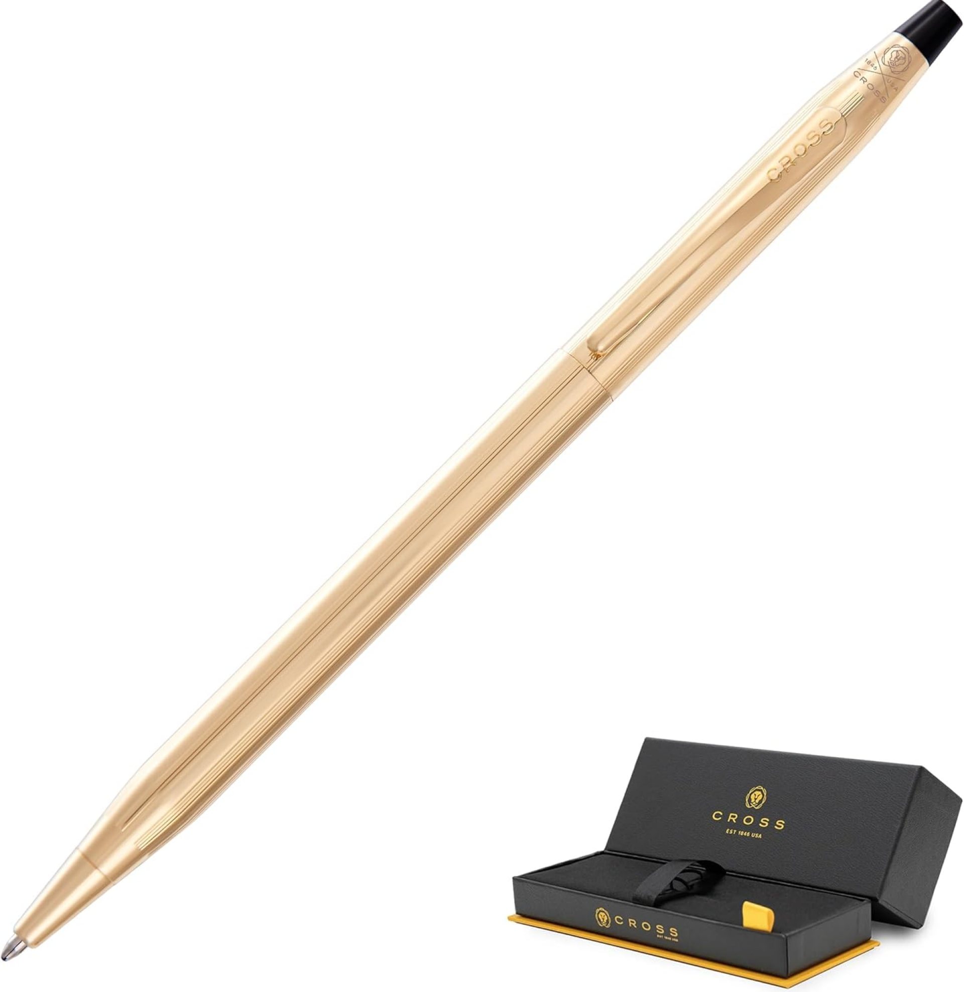 Cross Classic Century Refillable Ballpoint Pen, Limited-Edition 23KT Gold Plated luxury Ballpen, Presented in a Luxury Gift Box – Medium Point, Black Ink, Gold Cross Classic Century Refillable Ballpoint Pen, Limited-Edition 23KT Gold Plated luxury Ballpen, Presented in a Luxury Gift Box – Medium Point, Black Ink, Gold