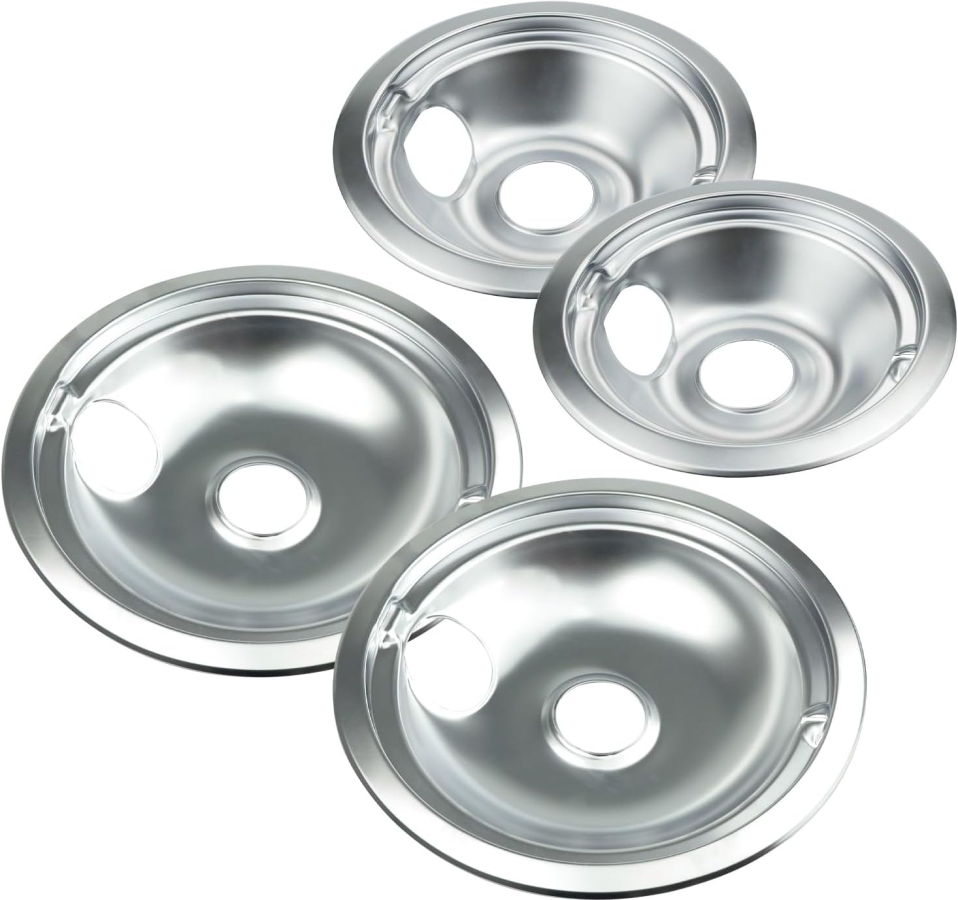 Chrome Range Drip Pans compatible with GE, Hotpoint and Kenmore Electric Stove – Replacement for WB31T10010, WB31T10011 (4 Pack, 2pcs 6″ and 2pcs 8″) Chrome Range Drip Pans compatible with GE, Hotpoint and Kenmore Electric Stove – Replacement for WB31T10010, WB31T10011 (4 Pack, 2pcs 6″ and 2pcs 8″)