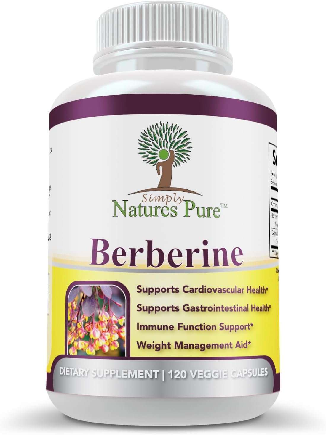 Simply Natures Pure Premium Berberine HCl 500mg – 120 Capsules – Cardiovascular Gastrointestinal Immune Support – Chromium Cinnamon Simply Natures Pure Premium Berberine HCl 500mg – 120 Capsules – Cardiovascular Gastrointestinal Immune Support – Chromium Cinnamon