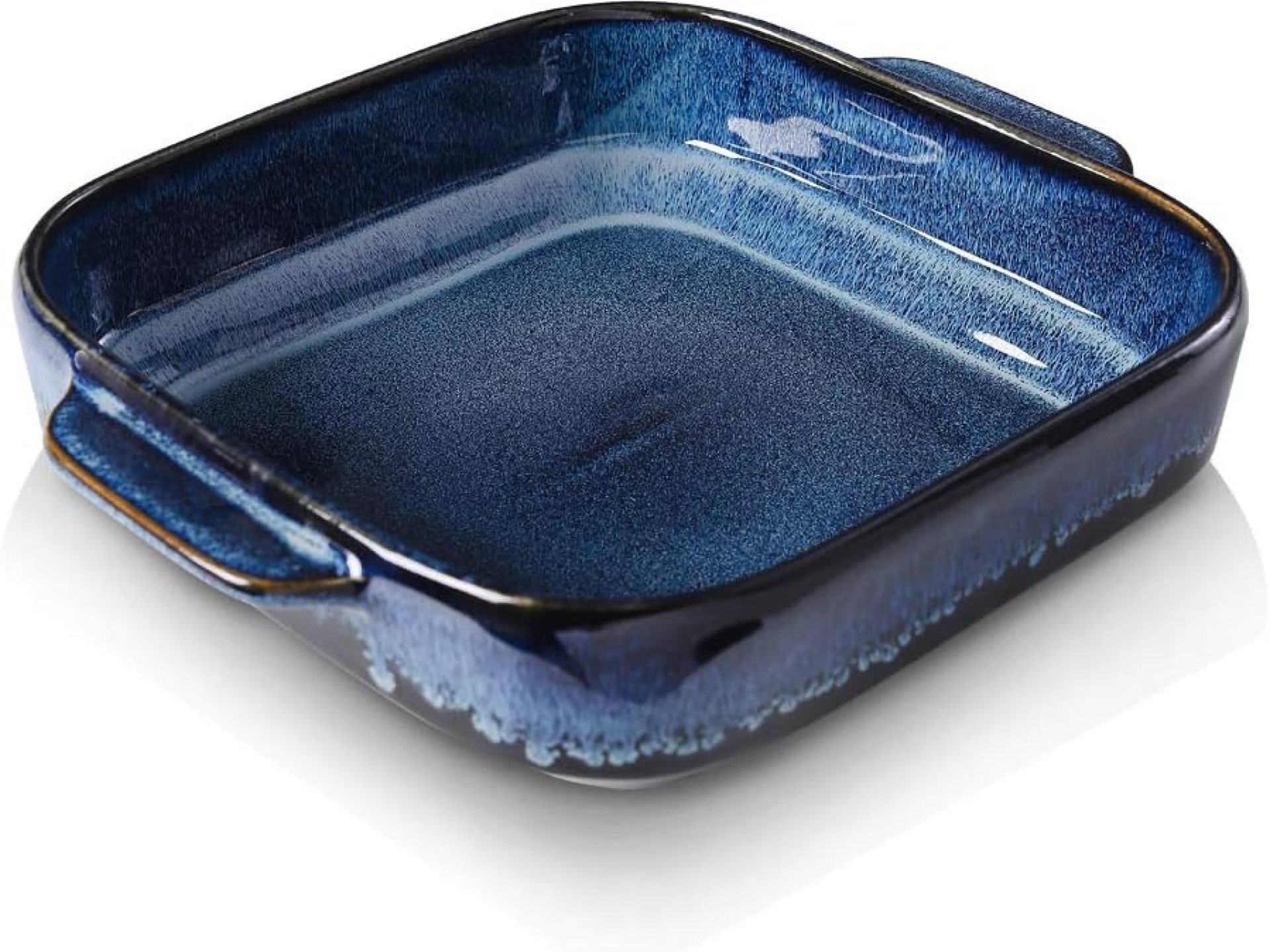 KOOV Ceramic Bakeware, 8×8 Baking Dish, Square Baking Pan, Ceramic Baking Dish, Brownie Pans for Cake Dinner, Kitchen, Reactive Glaze (Nebula Blue) KOOV Ceramic Bakeware, 8×8 Baking Dish, Square Baking Pan, Ceramic Baking Dish, Brownie Pans for Cake Dinner, Kitchen, Reactive Glaze (Nebula Blue)