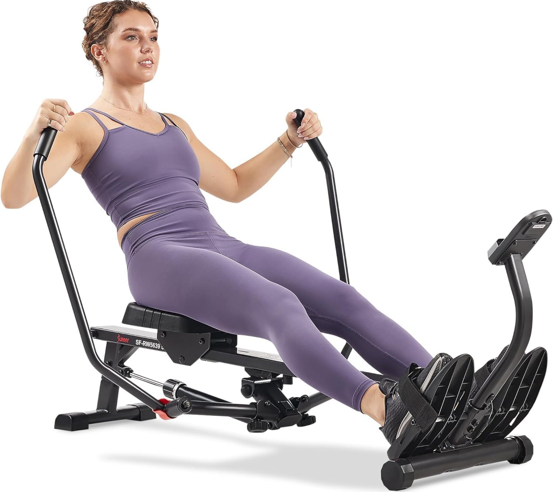 Sunny Health & Fitness Smart Compact Full Motion Rowing Machine, Full-Body Workout, Low-Impact, Extra-Long Rail, 350 LB Weight Capacity and Optional Free SunnyFit® App Enhanced Connectivity Sunny Health & Fitness Smart Compact Full Motion Rowing Machine, Full-Body Workout, Low-Impact, Extra-Long Rail, 350 LB Weight Capacity and Optional Free SunnyFit® App Enhanced Connectivity