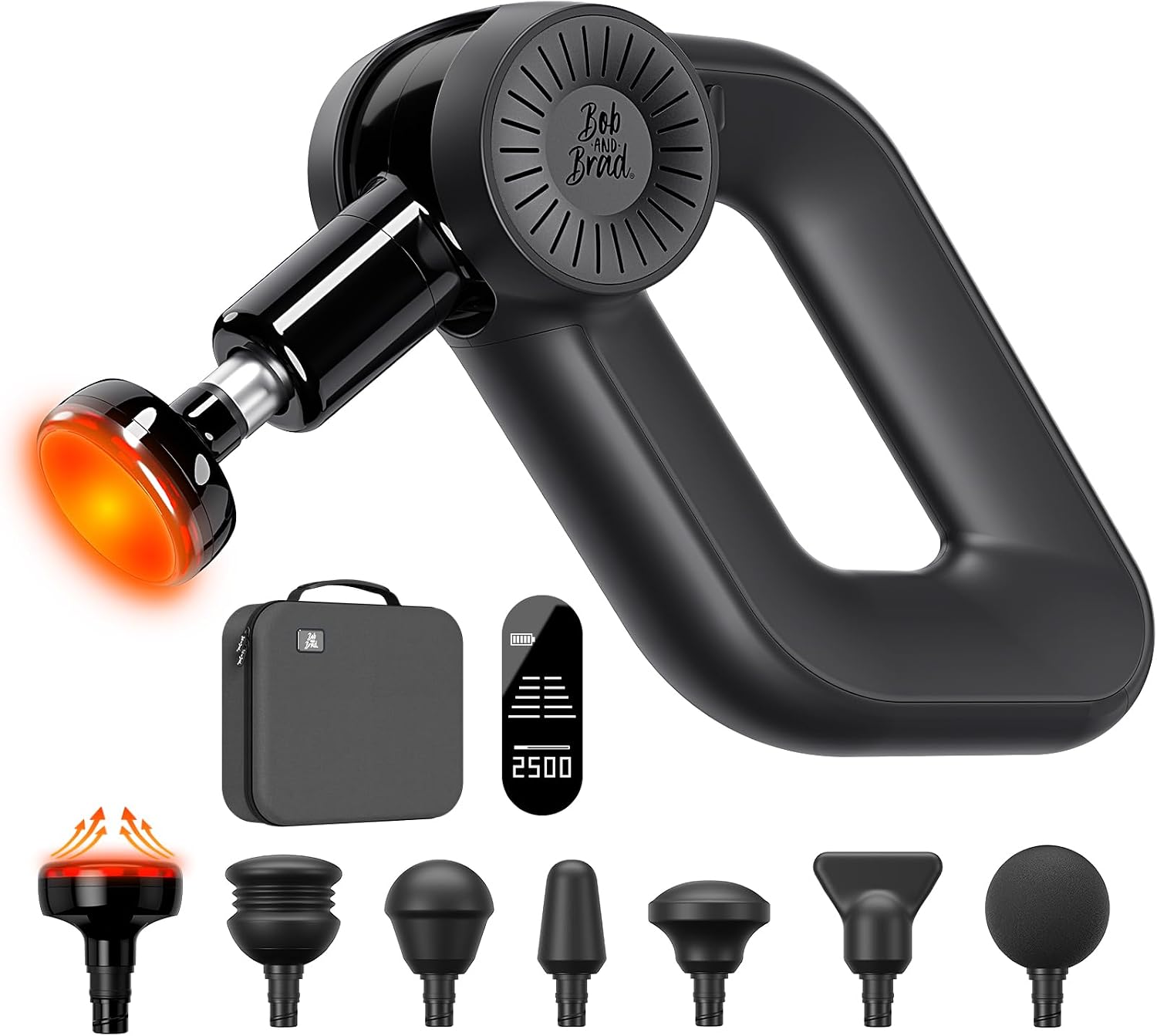 BOB AND BRAD D6 Pro Plus Massage Gun with Heat, Deep Tissue Percussion with 16mm Amplitude, Professional Muscle Massager Gun for Athletes, Quiet Electric Handheld Massager BOB AND BRAD D6 Pro Plus Massage Gun with Heat, Deep Tissue Percussion with 16mm Amplitude, Professional Muscle Massager Gun for Athletes, Quiet Electric Handheld Massager