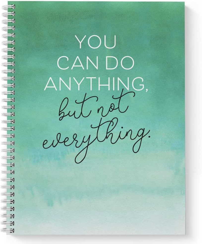 Softcover Not Everything 8.5″ x 11″ Motivational Spiral Notebook/Journal, 120 Checklist Pages, Durable Gloss Laminated Cover, White Wire-o Spiral. Made in the USA Softcover Not Everything 8.5″ x 11″ Motivational Spiral Notebook/Journal, 120 Checklist Pages, Durable Gloss Laminated Cover, White Wire-o Spiral. Made in the USA
