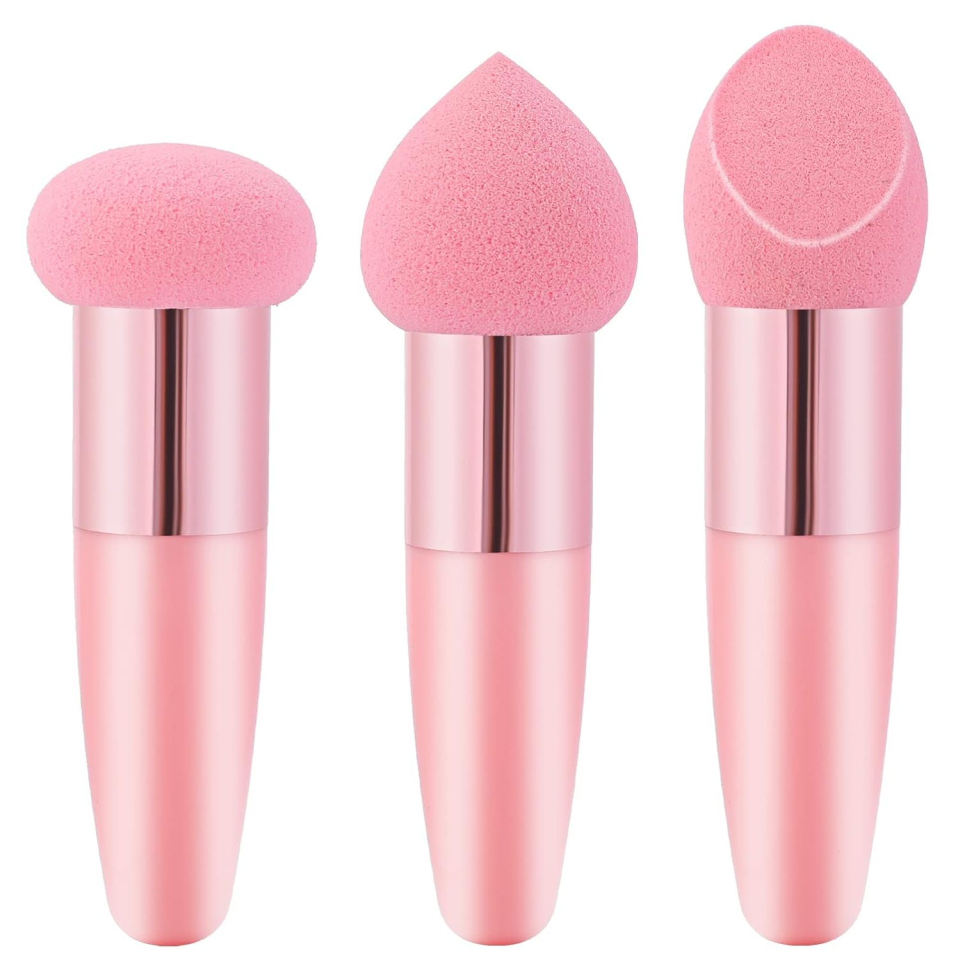 3Pcs Makeup Sponge Facial Foundation Sponge Professional Makeup Blending Sponge with Handle Beauty Sponge Blender Dry & Wet Use Makeup Sponges for Foundation 3Pcs Makeup Sponge Facial Foundation Sponge Professional Makeup Blending Sponge with Handle Beauty Sponge Blender Dry & Wet Use Makeup Sponges for Foundation