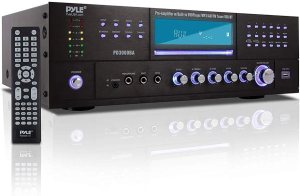 Pyle 4 Channel Wireless Bluetooth Amplifier – 3000W Peak Stereo Audio Receiver FM Radio – USB – 2 Mic Inputs w/ Echo – HDMI – 24-Bit Decode – CD/DVD – Subwoofer Output – LED – Rack Mount – PD3000BA