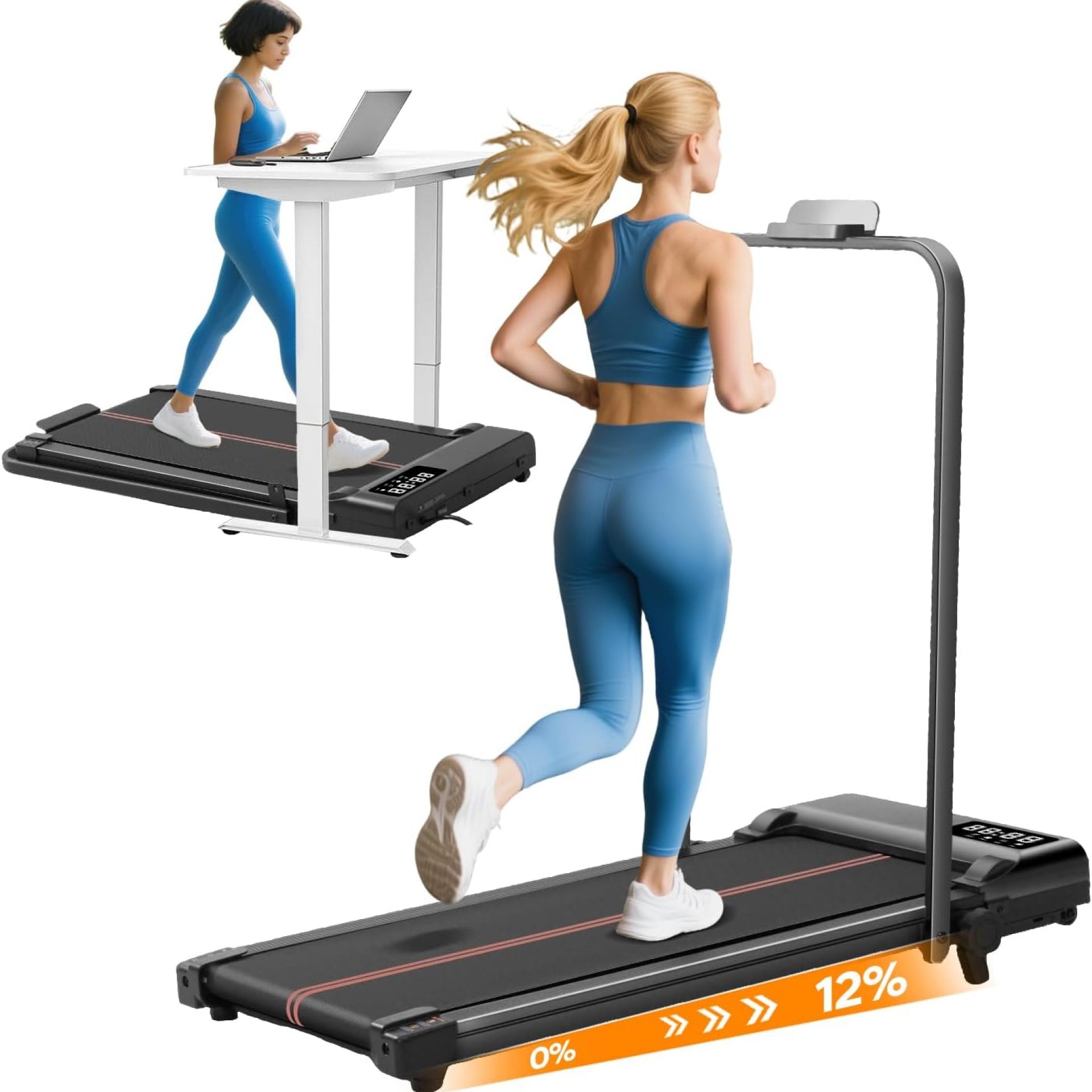 Walking Pad Treadmill with 12% Incline and Handle Bar, 3.0HP Folding Foldable Treadmills for home small, Portable Small Treadmill with Handles, Small Treadmills with Incline and Remote, 320LB Capacity Walking Pad Treadmill with 12% Incline and Handle Bar, 3.0HP Folding Foldable Treadmills for home small, Portable Small Treadmill with Handles, Small Treadmills with Incline and Remote, 320LB Capacity