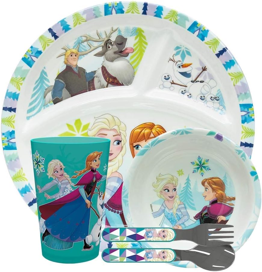 Zak Designs Disney Frozen Kids Dinnerware 5 Piece Set Includes Plate, Bowl, Tumbler and Utensil Tableware, Non-BPA Made of Durable Material and Perfect for Kids Zak Designs Disney Frozen Kids Dinnerware 5 Piece Set Includes Plate, Bowl, Tumbler and Utensil Tableware, Non-BPA Made of Durable Material and Perfect for Kids