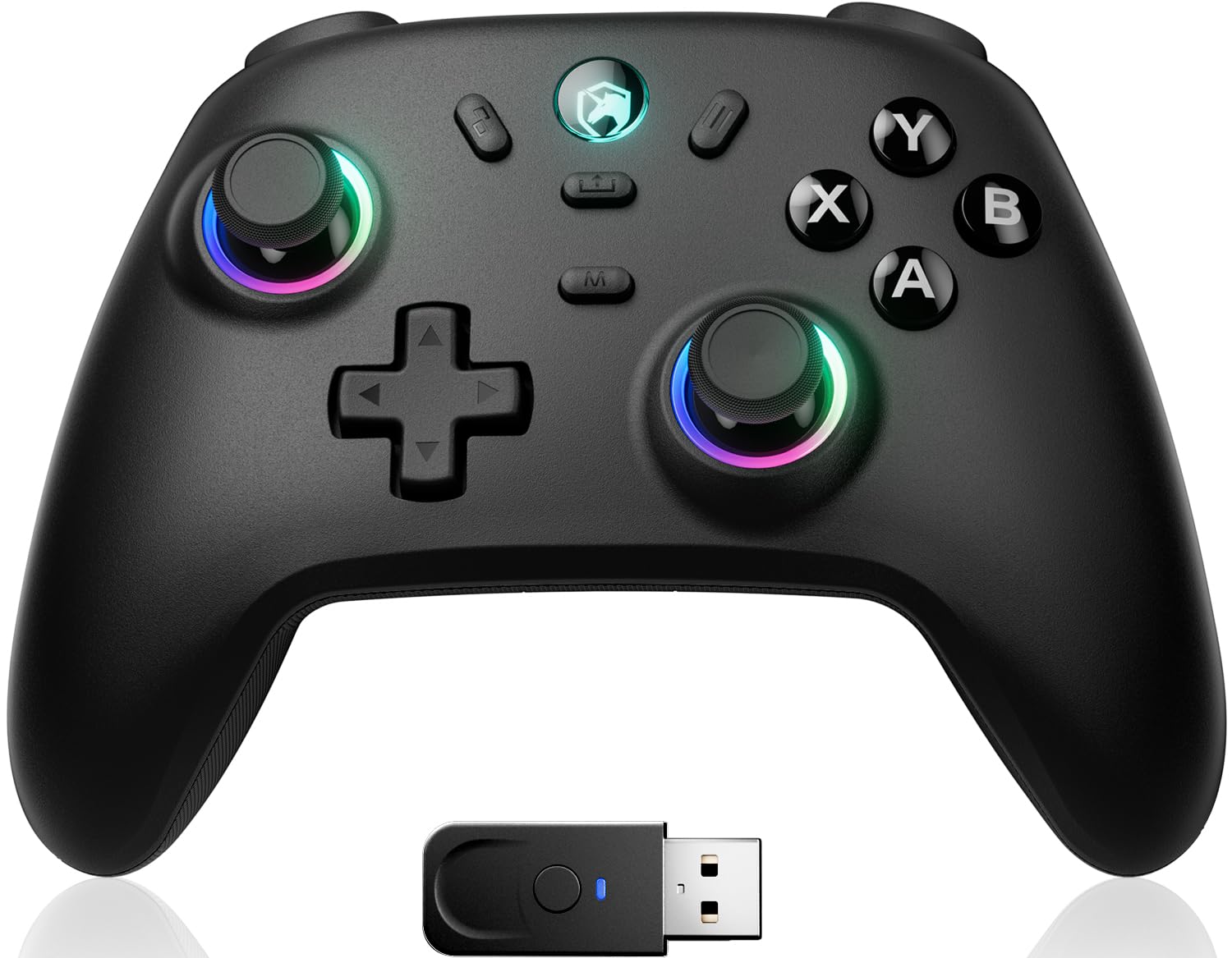ECHTPower Wireless PC Gaming Controller – Hall Effect Joystick, 2.4G & Wired 1000Hz Polling Rate, 800mAh Battery, Adjustable Turbo/Vibration – for PC/Switch/iOS/Android ECHTPower Wireless PC Gaming Controller – Hall Effect Joystick, 2.4G & Wired 1000Hz Polling Rate, 800mAh Battery, Adjustable Turbo/Vibration – for PC/Switch/iOS/Android