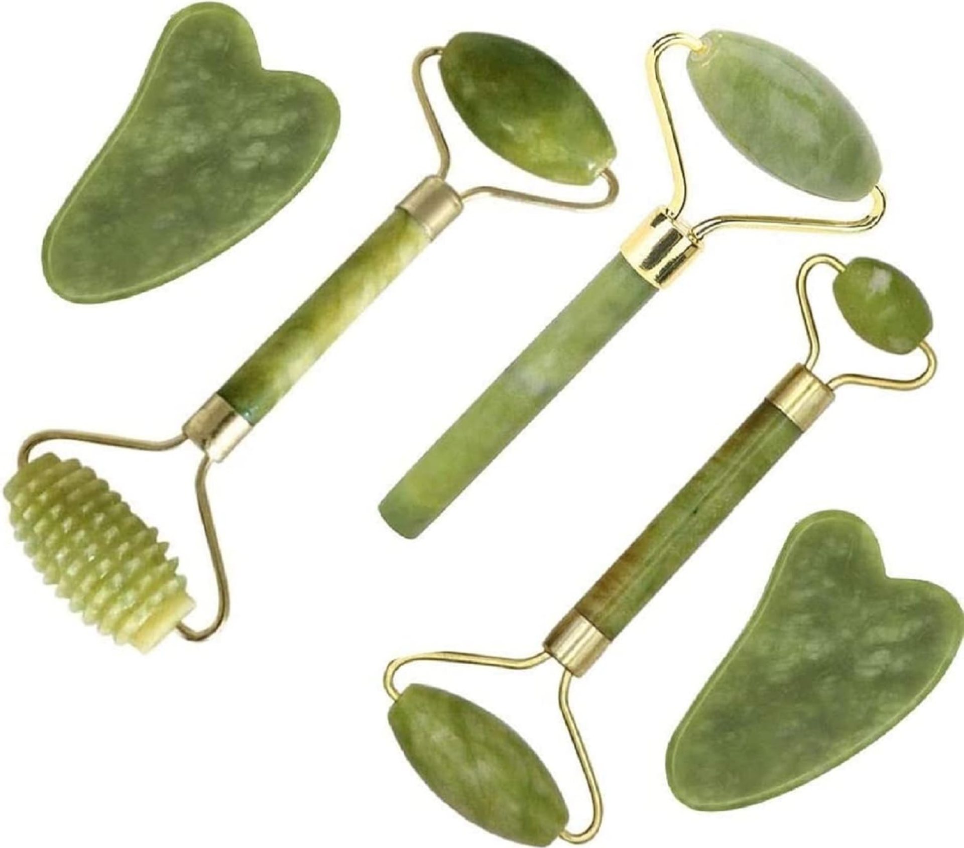 Jade Gua Sha Facial Massager Set – 5 in 1 Skin Care Tools with Roller and Massager Jade Gua Sha Facial Massager Set – 5 in 1 Skin Care Tools with Roller and Massager