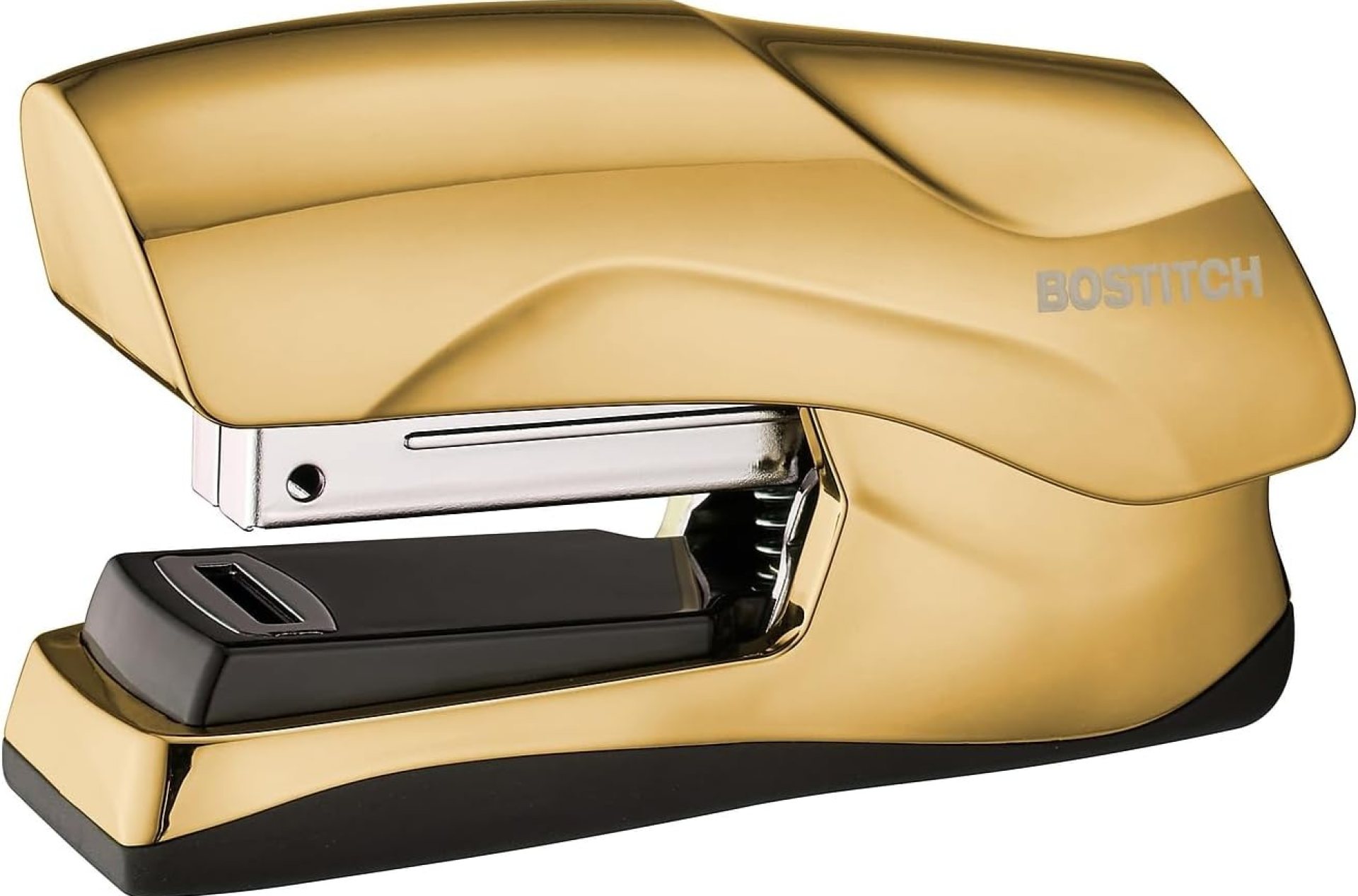 Bostitch Office Heavy Duty Stapler, 40 Sheet Capacity, No Jam, Half Strip, Fits into the Palm of Your Hand, For Classroom, Office or Desk, Gold Chrome Bostitch Office Heavy Duty Stapler, 40 Sheet Capacity, No Jam, Half Strip, Fits into the Palm of Your Hand, For Classroom, Office or Desk, Gold Chrome