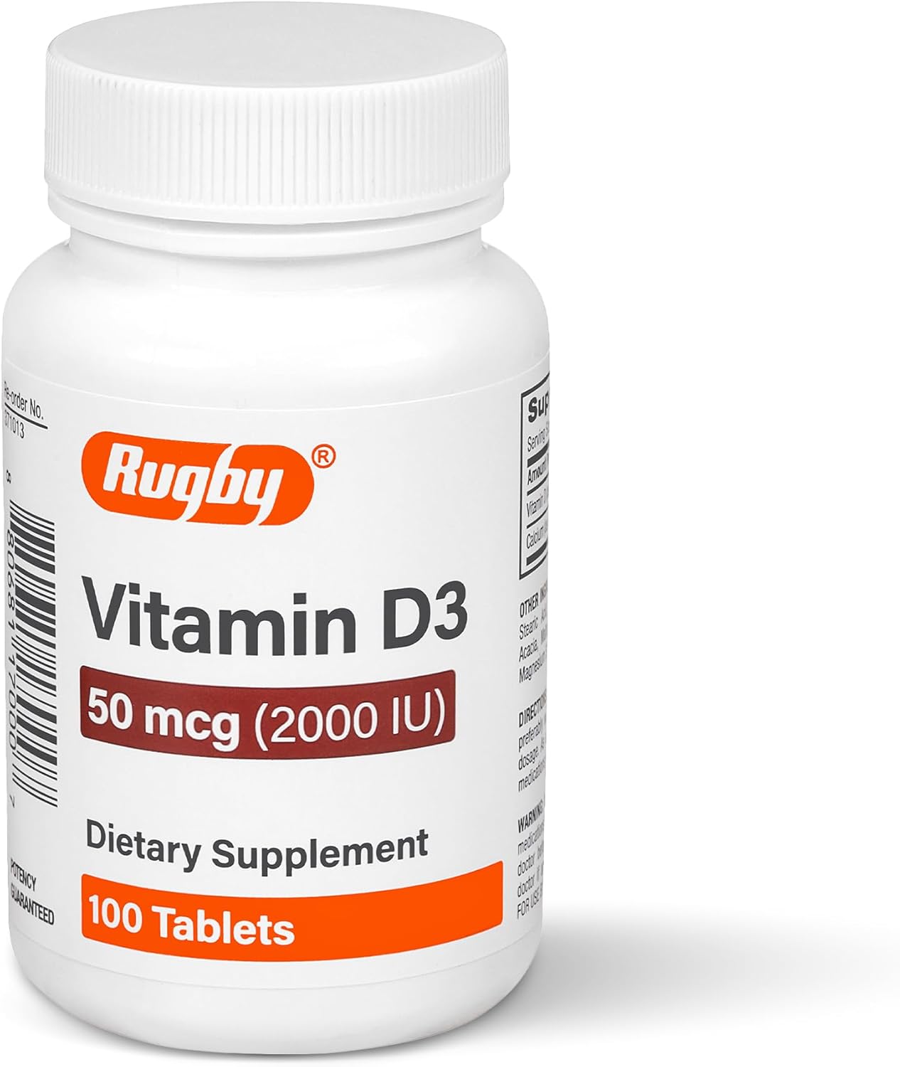 Rugby Vitamin D3 2000 IU (50 mcg) – Gluten-Free Daily Vitamin D Dietary Supplement for Bone, Teeth, and Immune Health 100 Tablets Rugby Vitamin D3 2000 IU (50 mcg) – Gluten-Free Daily Vitamin D Dietary Supplement for Bone, Teeth, and Immune Health 100 Tablets