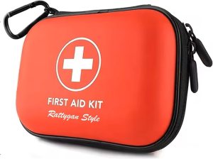All-in-One Compact First Aid Kit with Waterproof Hard Shell Case – Great for Home, Dorm, Office, Travel, Camping, and Other Outdoor Adventures.