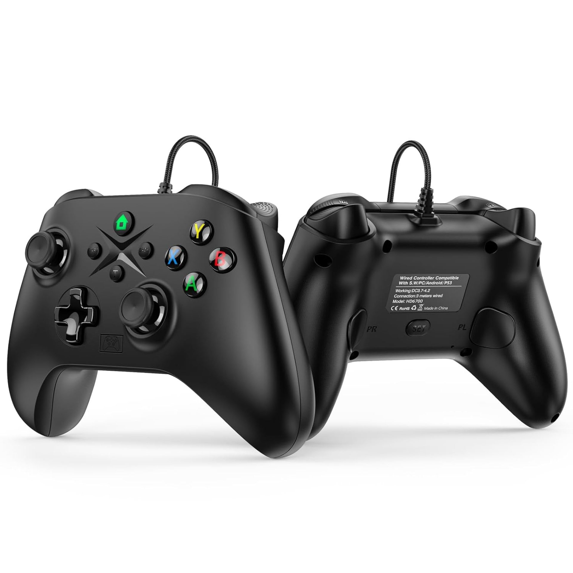 Wired Gaming Controller, Hall Lineness Trigger, Joystick Gamepad with Dual-Vibration PC Game Controller Compatible with PS3, Switch, Windows 10/8/7 PC, Laptop, TV Box, Steam, Epic, Android Mobile Phones, Tesla, 6.5 ft USB Cable(Wired Controller) Wired Gaming Controller, Hall Lineness Trigger, Joystick Gamepad with Dual-Vibration PC Game Controller Compatible with PS3, Switch, Windows 10/8/7 PC, Laptop, TV Box, Steam, Epic, Android Mobile Phones, Tesla, 6.5 ft USB Cable(Wired Controller)