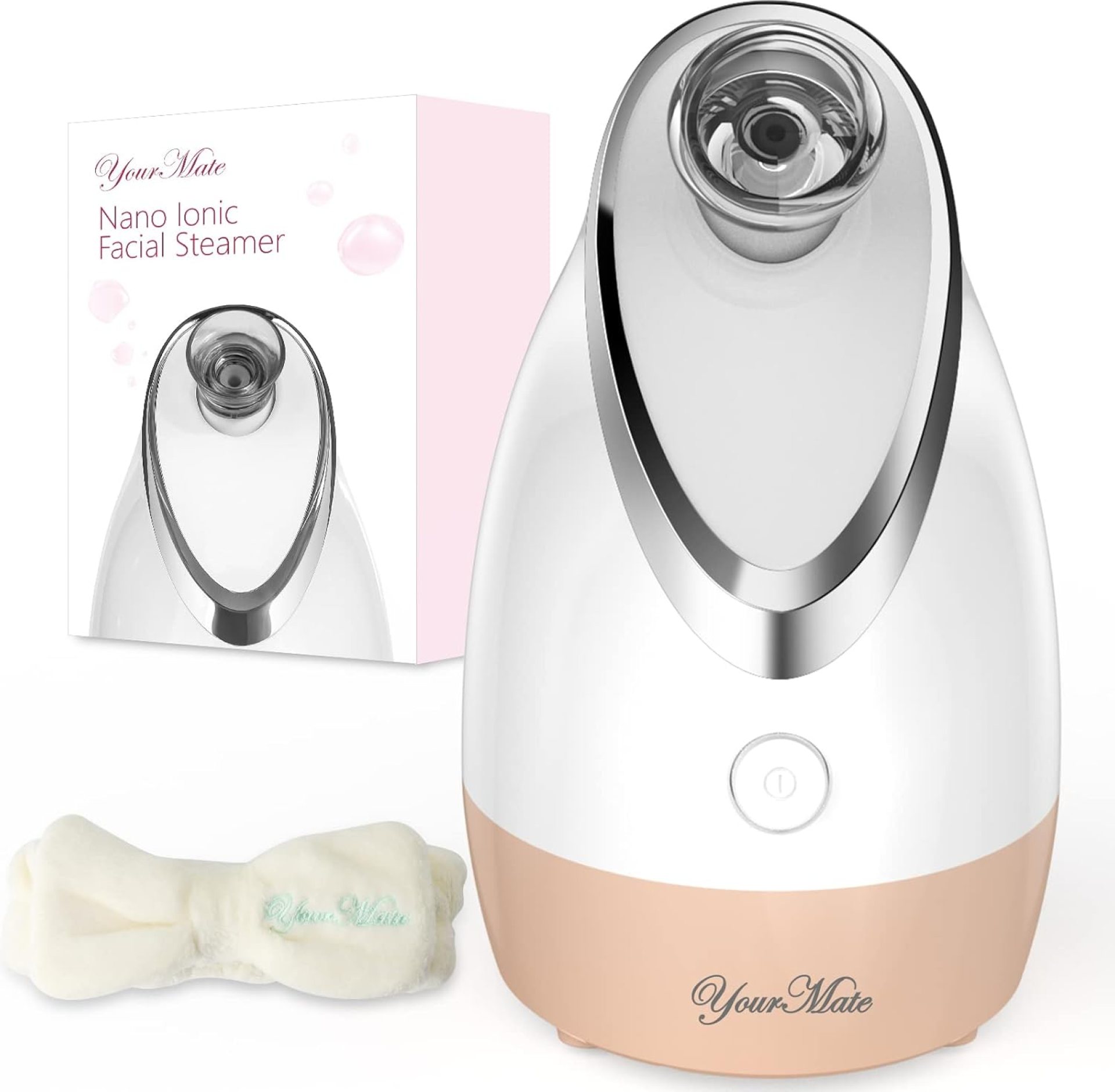 YourMate Facial Steamer Nano Ionic Face Steamer, Adjustable Nozzle with Aromatherapy Warm Mist for Sinuses Moisturizing Unclogs Pores, Facial Vaporizador YourMate Facial Steamer Nano Ionic Face Steamer, Adjustable Nozzle with Aromatherapy Warm Mist for Sinuses Moisturizing Unclogs Pores, Facial Vaporizador