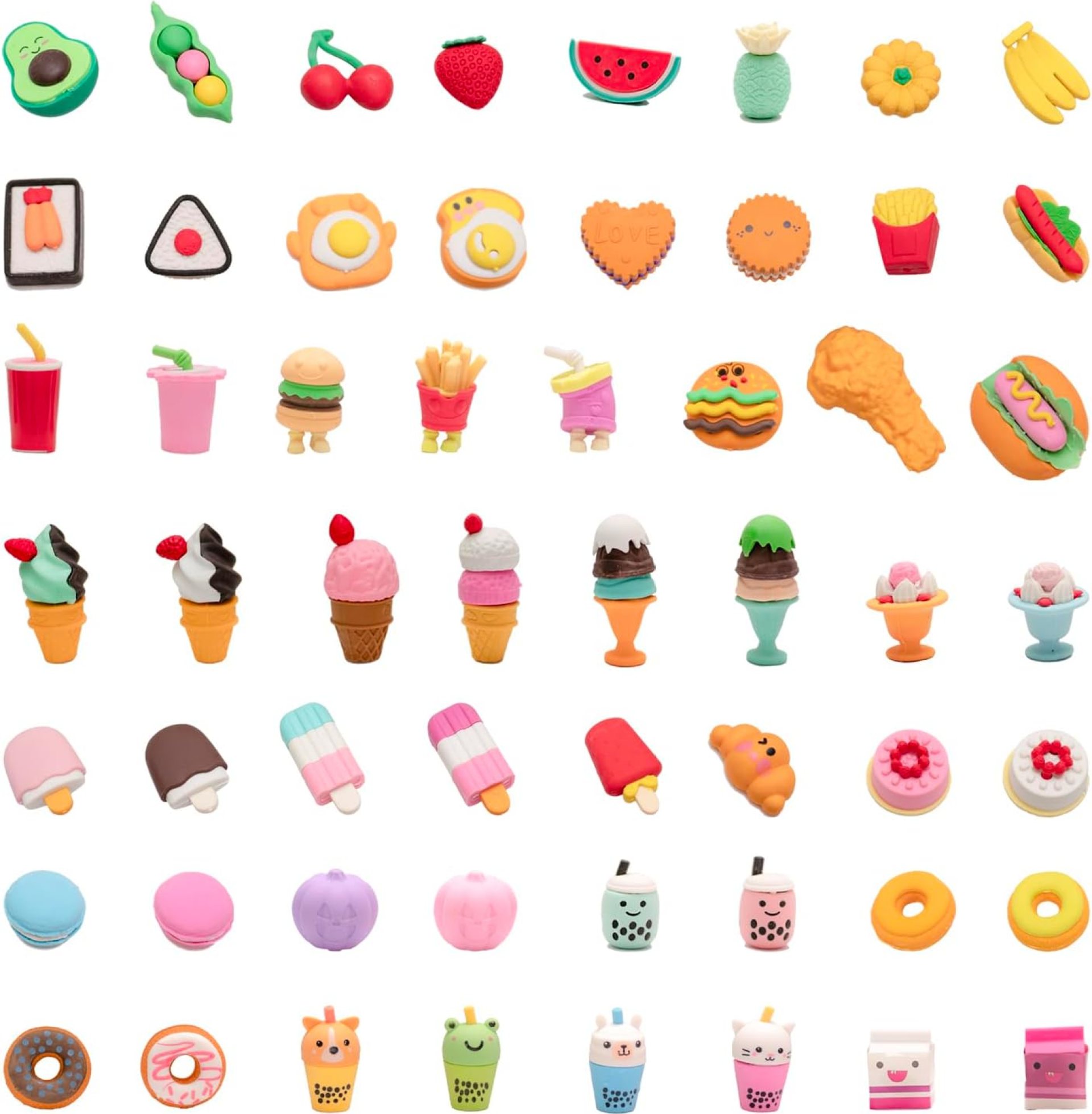 56Pcs 3D Food Erasers for Kids, All are Food Styles, Random Desktop Pets Toys Gifts, Mini Puzzle Classroom Rewards, Kids Party Favors Back to School Supplies 56Pcs 3D Food Erasers for Kids, All are Food Styles, Random Desktop Pets Toys Gifts, Mini Puzzle Classroom Rewards, Kids Party Favors Back to School Supplies
