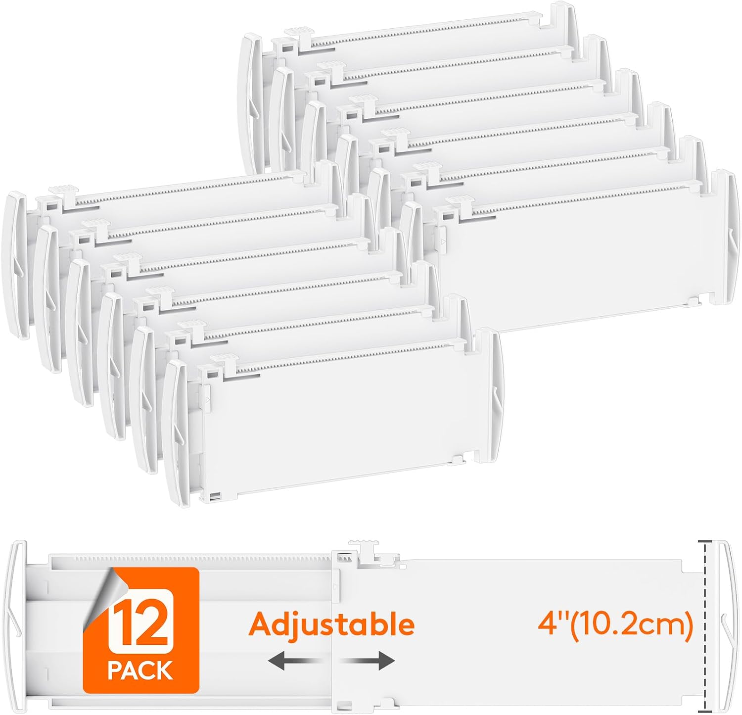Lifewit 12 Pack Drawer Dividers 4″ High, 10.5-16.5″ Dresser Drawer Divider, Adjustable Drawer Organizers for Clothes, Plastic Drawers Separators for Dresser, Bedroom, Bathroom, Kitchen, Office Lifewit 12 Pack Drawer Dividers 4″ High, 10.5-16.5″ Dresser Drawer Divider, Adjustable Drawer Organizers for Clothes, Plastic Drawers Separators for Dresser, Bedroom, Bathroom, Kitchen, Office