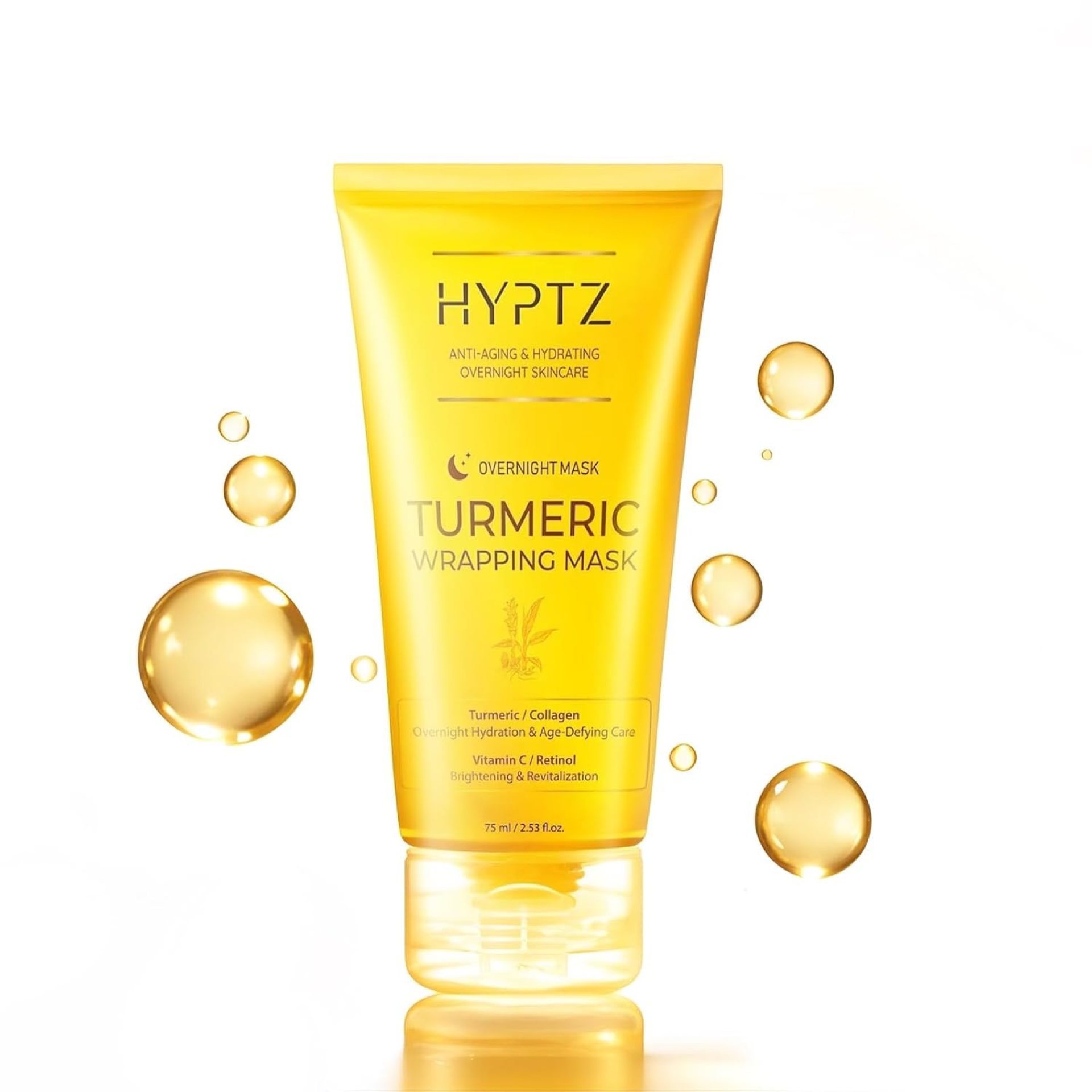 Turmeric Overnight Wrapping Mask, Turmeric and Collagen Peel-Off Facial Mask, Hydrating & Firming Sleeping Mask for Radiant, Elastic Skin, Deep Moisture & Wrinkle Care for Men and Women Turmeric Overnight Wrapping Mask, Turmeric and Collagen Peel-Off Facial Mask, Hydrating & Firming Sleeping Mask for Radiant, Elastic Skin, Deep Moisture & Wrinkle Care for Men and Women