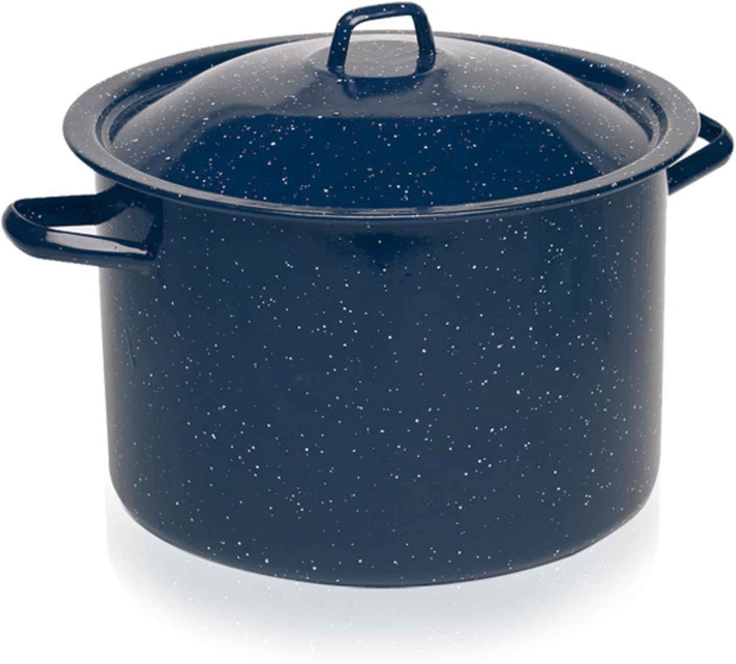 IMUSA C20666-1063310W 6-Quart Blue Speckled Enamel Stock Pot with Lid IMUSA C20666-1063310W 6-Quart Blue Speckled Enamel Stock Pot with Lid
