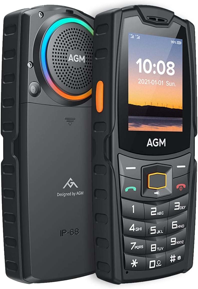 AGM M6 Rugged Feature Cell Phone with Dynamic LED Ring Light, 4G Basic Mobile Phones, Waterproof | Drop-Proof, Large Buttons | Large Font, 109dB Powerful Speaker, Dual SIM, 2500 mAh, for T-Mobile ONLY AGM M6 Rugged Feature Cell Phone with Dynamic LED Ring Light, 4G Basic Mobile Phones, Waterproof | Drop-Proof, Large Buttons | Large Font, 109dB Powerful Speaker, Dual SIM, 2500 mAh, for T-Mobile ONLY