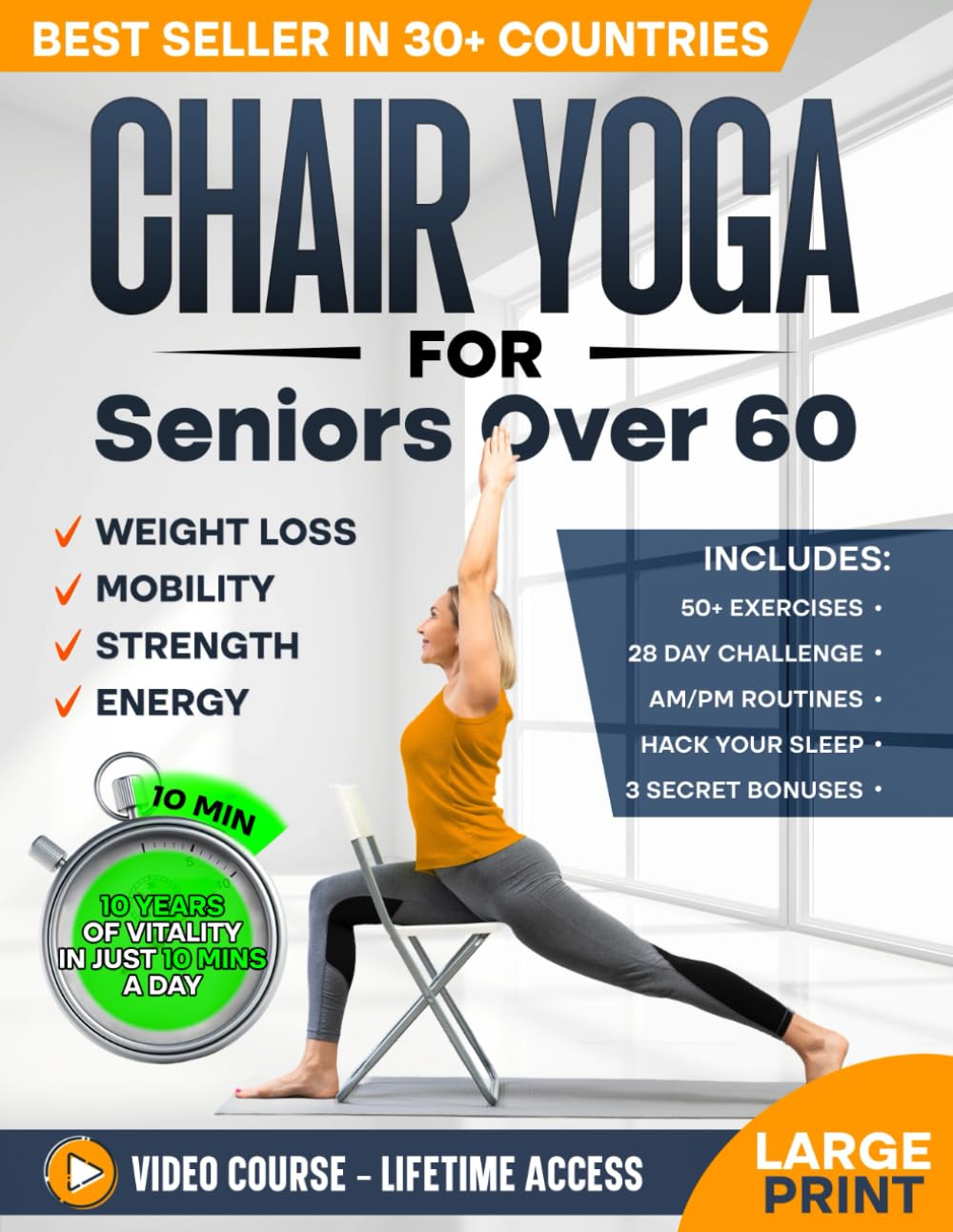 Chair Yoga for Seniors over 60: Complete Guide to Feel 10 Years Younger in Just 10 Minutes a Day – Exercise Book for Toning & Weight Loss (Defy Aging at Home) Chair Yoga for Seniors over 60: Complete Guide to Feel 10 Years Younger in Just 10 Minutes a Day – Exercise Book for Toning & Weight Loss (Defy Aging at Home)