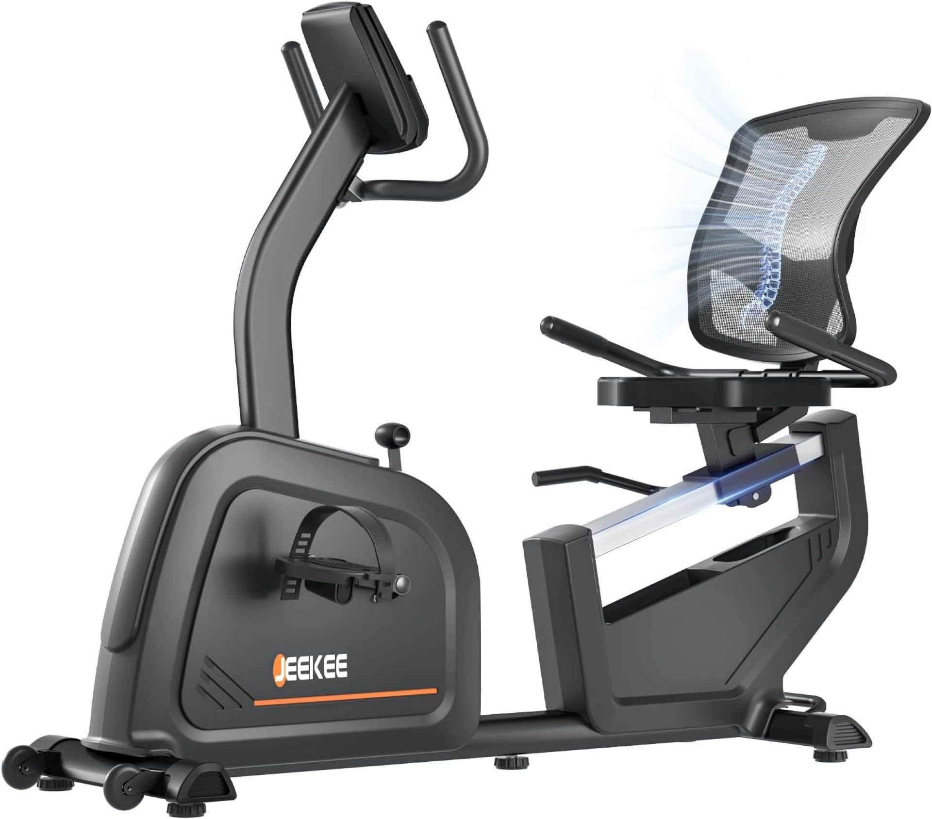 JEEKEE Recumbent Exercise Bike for Seniors,Stationary Bikes for Home, 300LB Capacity & 16 Levels Magnetic Resistance, Heart Rate Handle JEEKEE Recumbent Exercise Bike for Seniors,Stationary Bikes for Home, 300LB Capacity & 16 Levels Magnetic Resistance, Heart Rate Handle