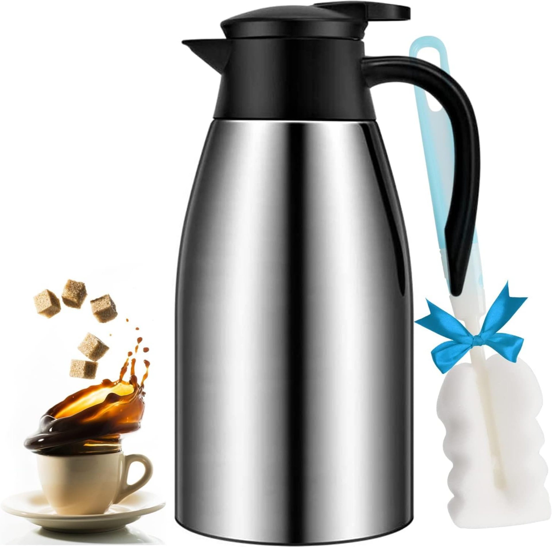 68oz Coffee Carafe Airpot Insulated Coffee Thermos Urn Stainless Steel Vacuum Thermal Pot Flask for Coffee, Hot Water, Tea, Hot Beverage – Keep 12 Hours Hot, 24 Hours Cold 68oz Coffee Carafe Airpot Insulated Coffee Thermos Urn Stainless Steel Vacuum Thermal Pot Flask for Coffee, Hot Water, Tea, Hot Beverage – Keep 12 Hours Hot, 24 Hours Cold