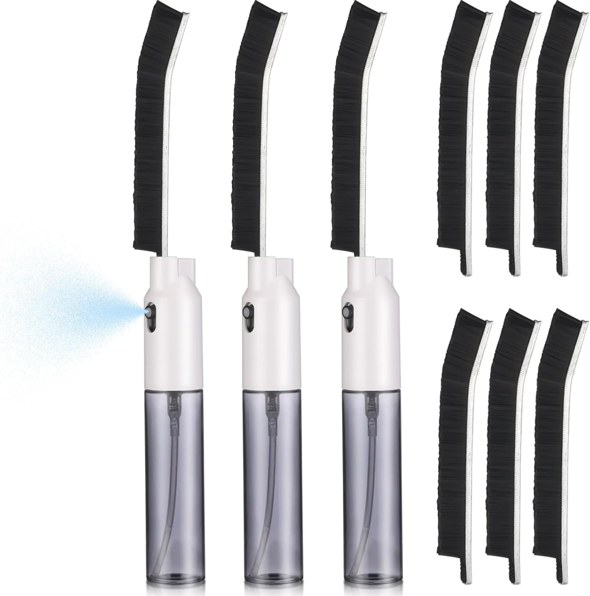 12 Pcs Crevice Cleaning Brush Set, Multifunctional Cleaning Tool with Spray Bottle, Cleaning Supplies for Bathroom, Kitchen, Toilet, Window, Various Gap (White) 12 Pcs Crevice Cleaning Brush Set, Multifunctional Cleaning Tool with Spray Bottle, Cleaning Supplies for Bathroom, Kitchen, Toilet, Window, Various Gap (White)