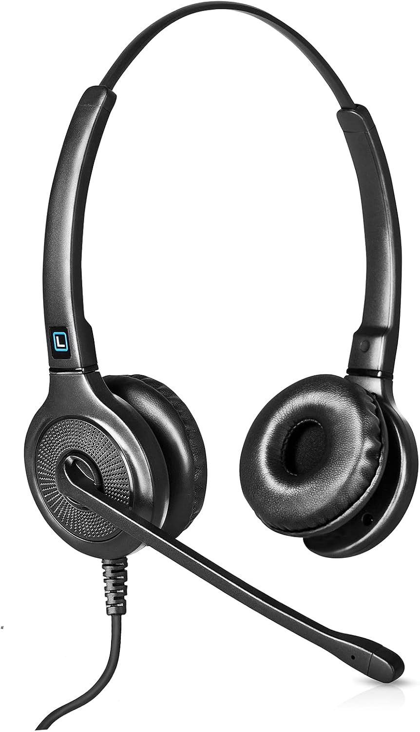 Leitner LH245 – Corded Office Phone Headset for Landline Phone – Corded Telephone Headset – Works with Virtually Every Desk Phone Leitner LH245 – Corded Office Phone Headset for Landline Phone – Corded Telephone Headset – Works with Virtually Every Desk Phone