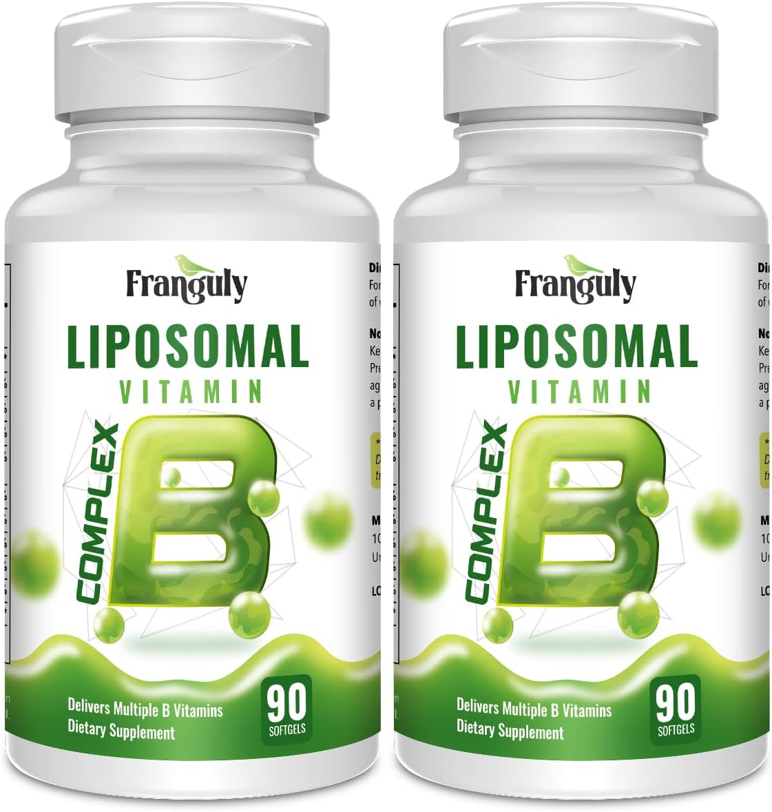 Active B Complex Liposomal B Vitamins with Choline Inositol, 90 Softgels B1, B2, B3, B5, B6, Biotin, Folate, B12 Methylcobalamin- Immune, Energy, Brain and Heart Support-2 Bottles Active B Complex Liposomal B Vitamins with Choline Inositol, 90 Softgels B1, B2, B3, B5, B6, Biotin, Folate, B12 Methylcobalamin- Immune, Energy, Brain and Heart Support-2 Bottles
