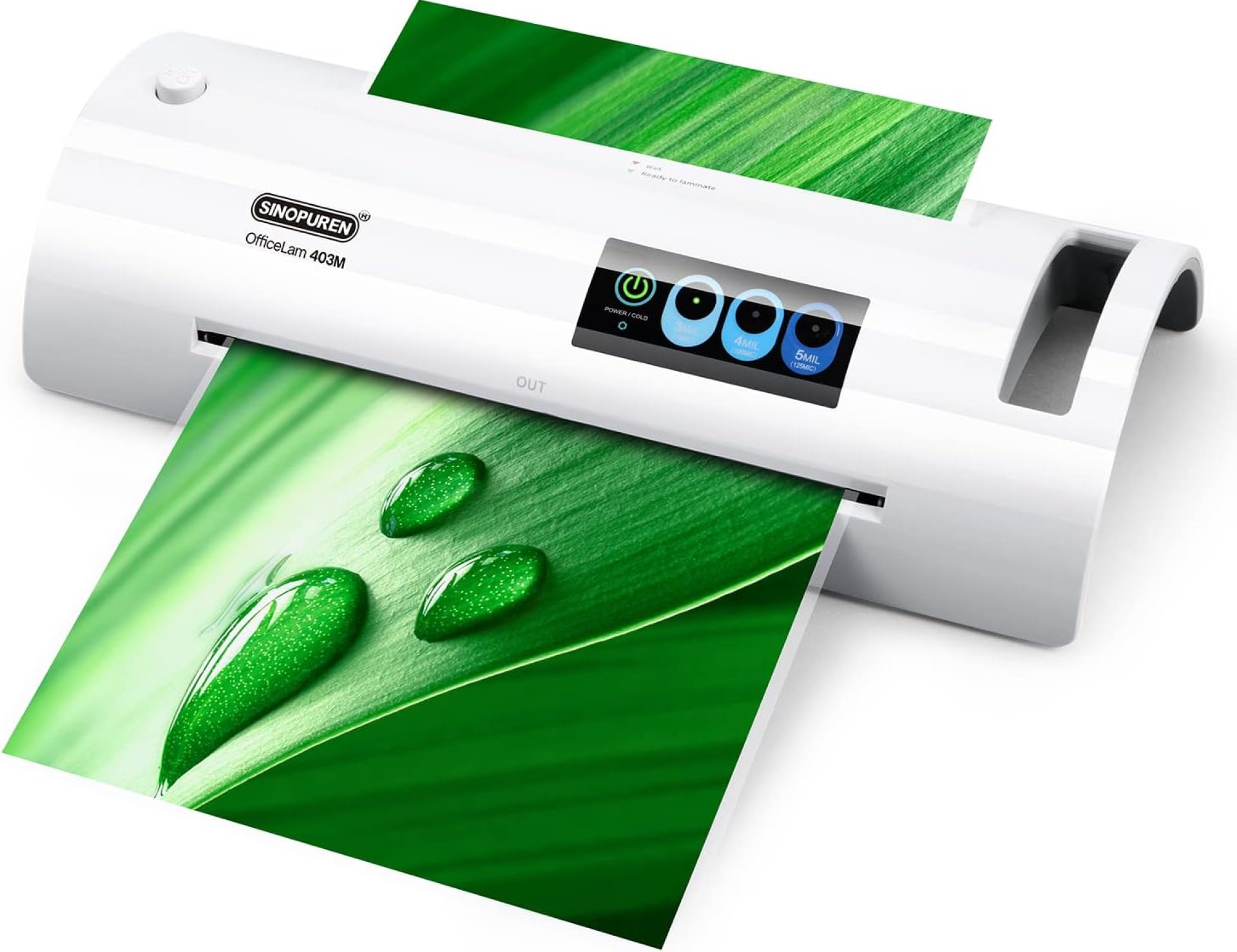 Laminator Machine, SINOPUREN Laminating Machine, Thermal Lamination 9-inch Quick 1min Warm-up JamFree-Tech Personal Lamination Work with 3mil 4mil 5mil Pouches, School/Office/Home use, White Laminator Machine, SINOPUREN Laminating Machine, Thermal Lamination 9-inch Quick 1min Warm-up JamFree-Tech Personal Lamination Work with 3mil 4mil 5mil Pouches, School/Office/Home use, White