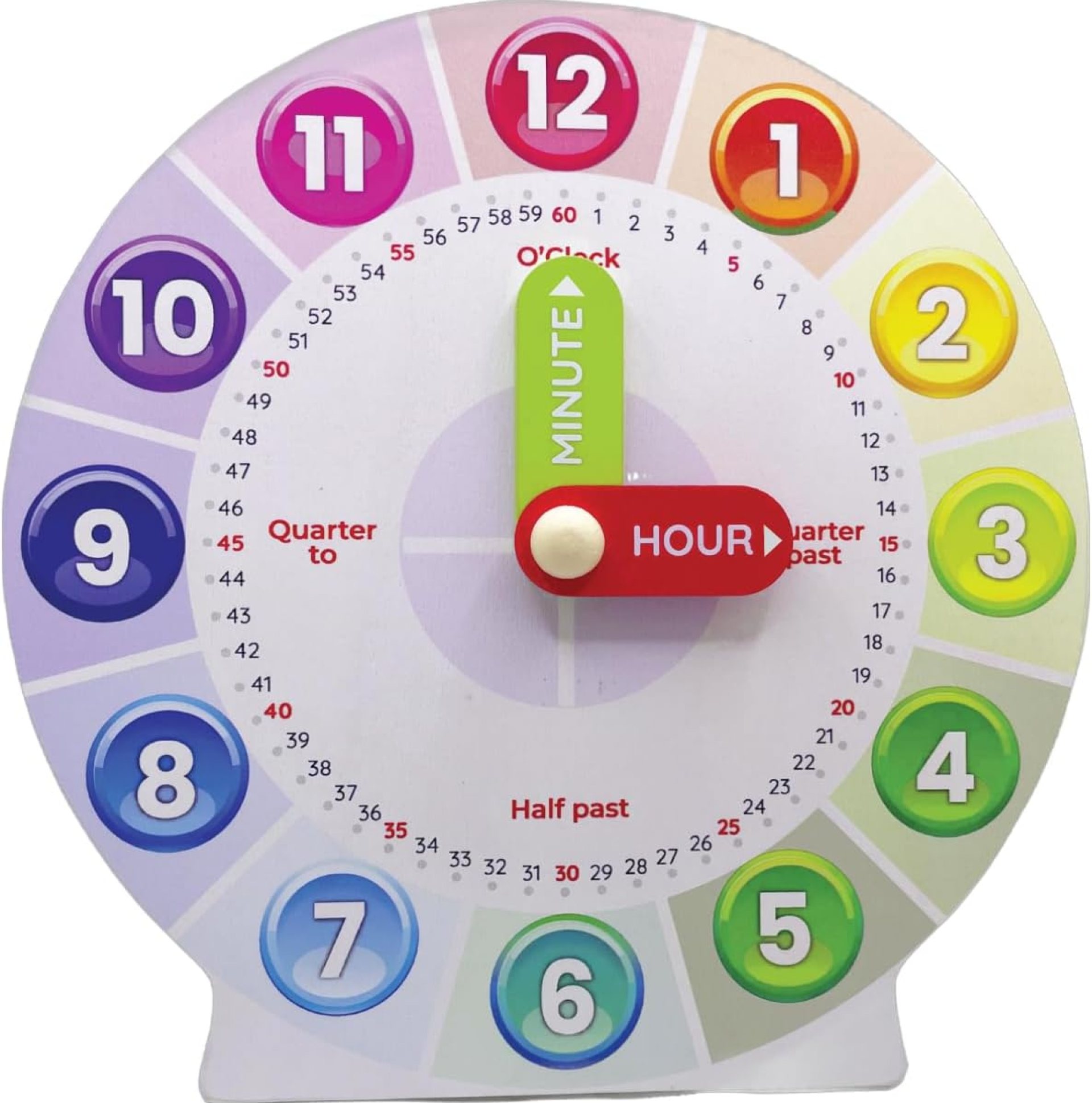 Interactive Educational Teaching Clock – Learn Time Easily, Durable Design for Kids with moveable arms, Engaging Hands-On Learning Tool, Perfect for Classroom & Home Use Interactive Educational Teaching Clock – Learn Time Easily, Durable Design for Kids with moveable arms, Engaging Hands-On Learning Tool, Perfect for Classroom & Home Use
