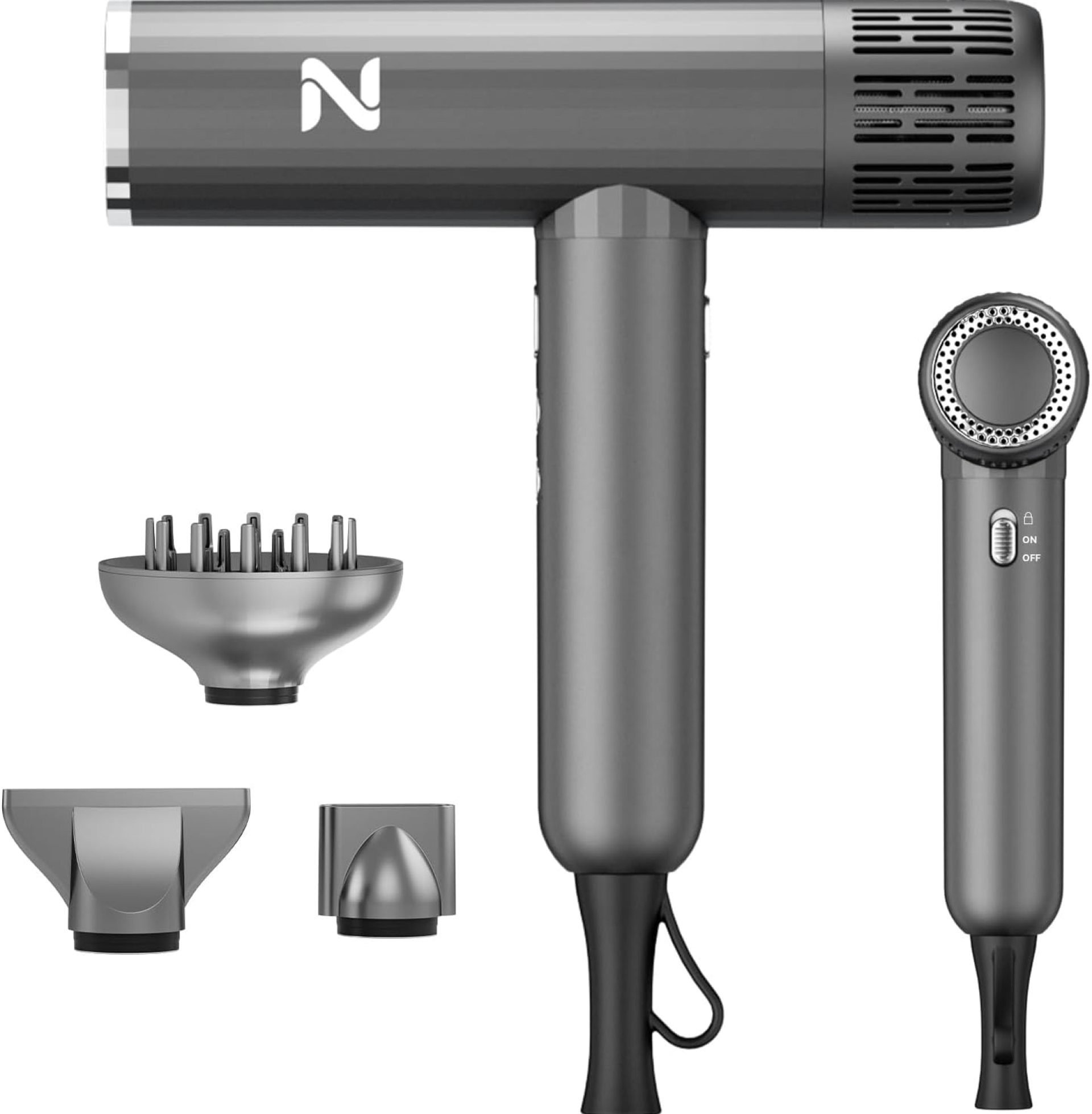Ionic Salon Hair Dryer with 3 Attachments, 1600W Professional Blow Dryer with 110000RPM High Speed Brushless Motor for Fast Drying, Lightweight, Low Noise, Locking Function, 4 Temps & 3 Speeds Ionic Salon Hair Dryer with 3 Attachments, 1600W Professional Blow Dryer with 110000RPM High Speed Brushless Motor for Fast Drying, Lightweight, Low Noise, Locking Function, 4 Temps & 3 Speeds