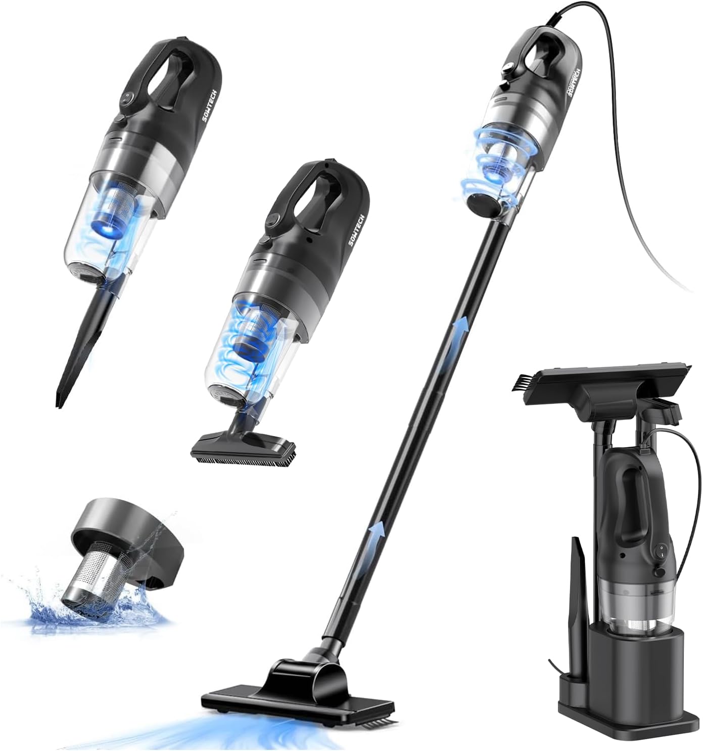 Corded Vacuum Cleaner, Super Power Suction Stick Vacuum Cleaners for Home, 6-in-1 Lightweight Hard Floor Vacuum Removable Handheld Vac, Portable Vacuum for Pet Hair Corded Vacuum Cleaner, Super Power Suction Stick Vacuum Cleaners for Home, 6-in-1 Lightweight Hard Floor Vacuum Removable Handheld Vac, Portable Vacuum for Pet Hair
