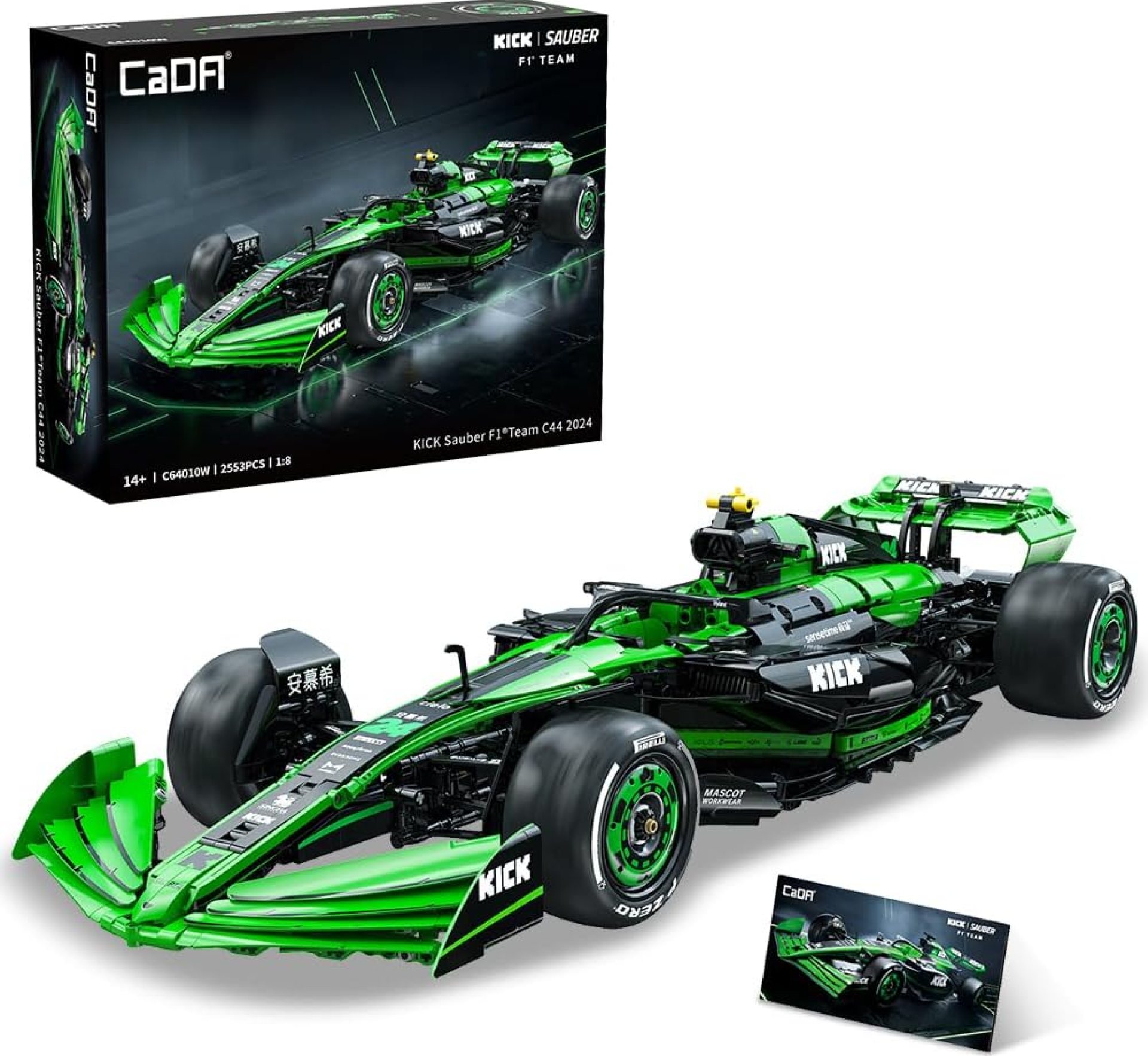 C64010W Kick Sauber F1 Team C44 Racing Building Set,MOC 1:8 F1 Building Block Car,Formula 1 Championship Super Car Model for Adults (2553pcs) C64010W Kick Sauber F1 Team C44 Racing Building Set,MOC 1:8 F1 Building Block Car,Formula 1 Championship Super Car Model for Adults (2553pcs)